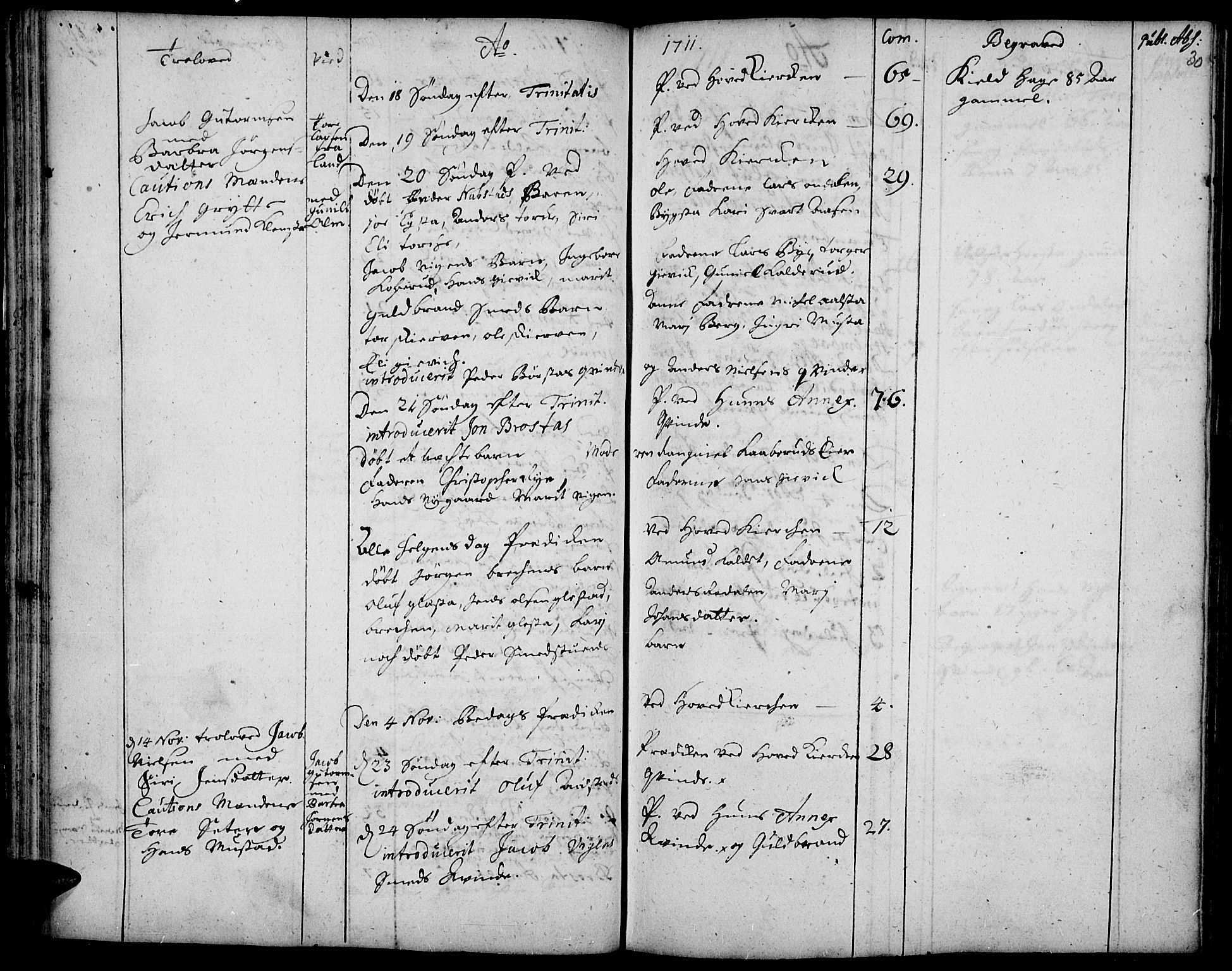 Vardal prestekontor, AV/SAH-PREST-100/H/Ha/Haa/L0001: Parish register (official) no. 1, 1706-1748, p. 30