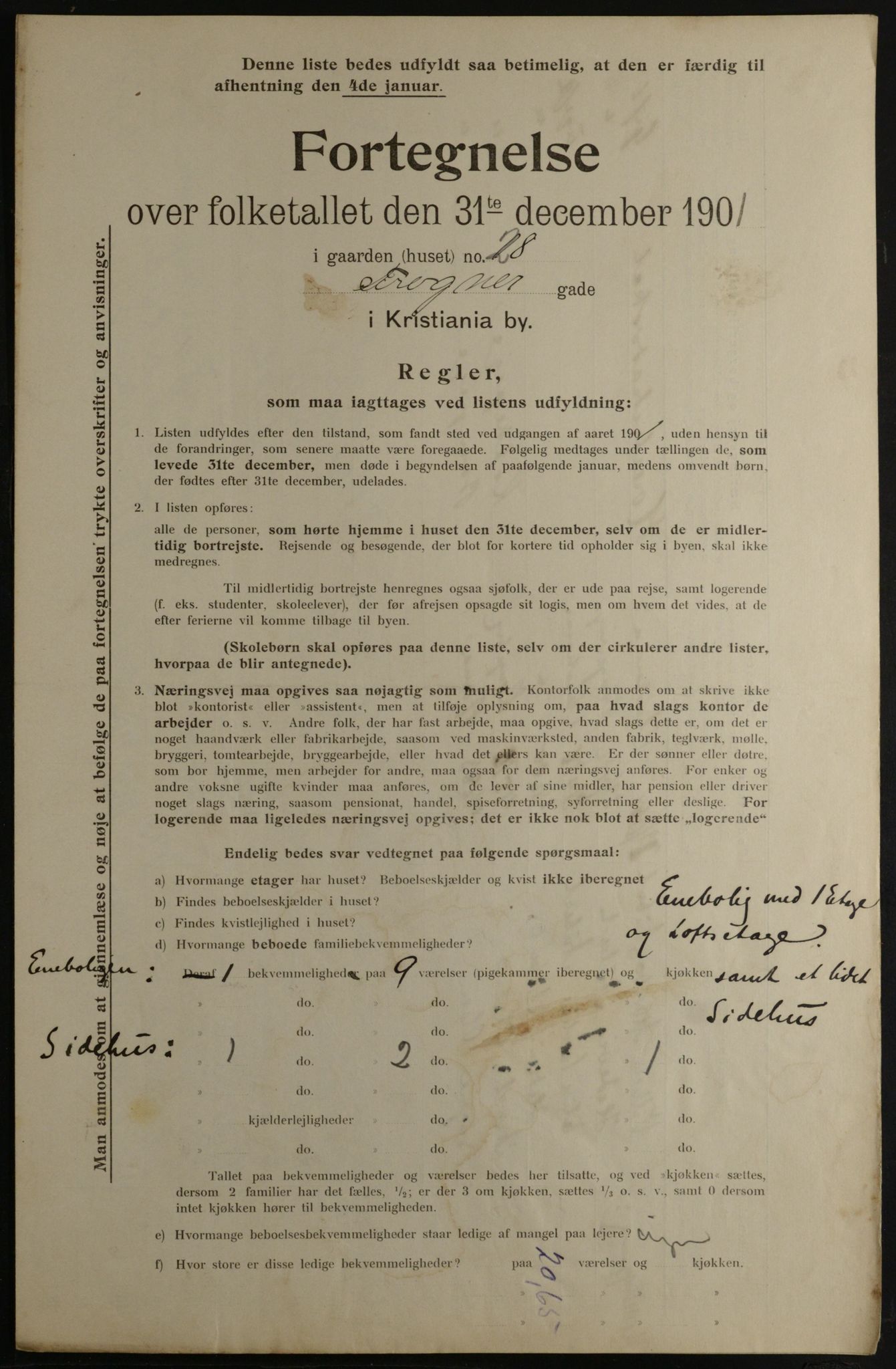 OBA, Municipal Census 1901 for Kristiania, 1901, p. 10941