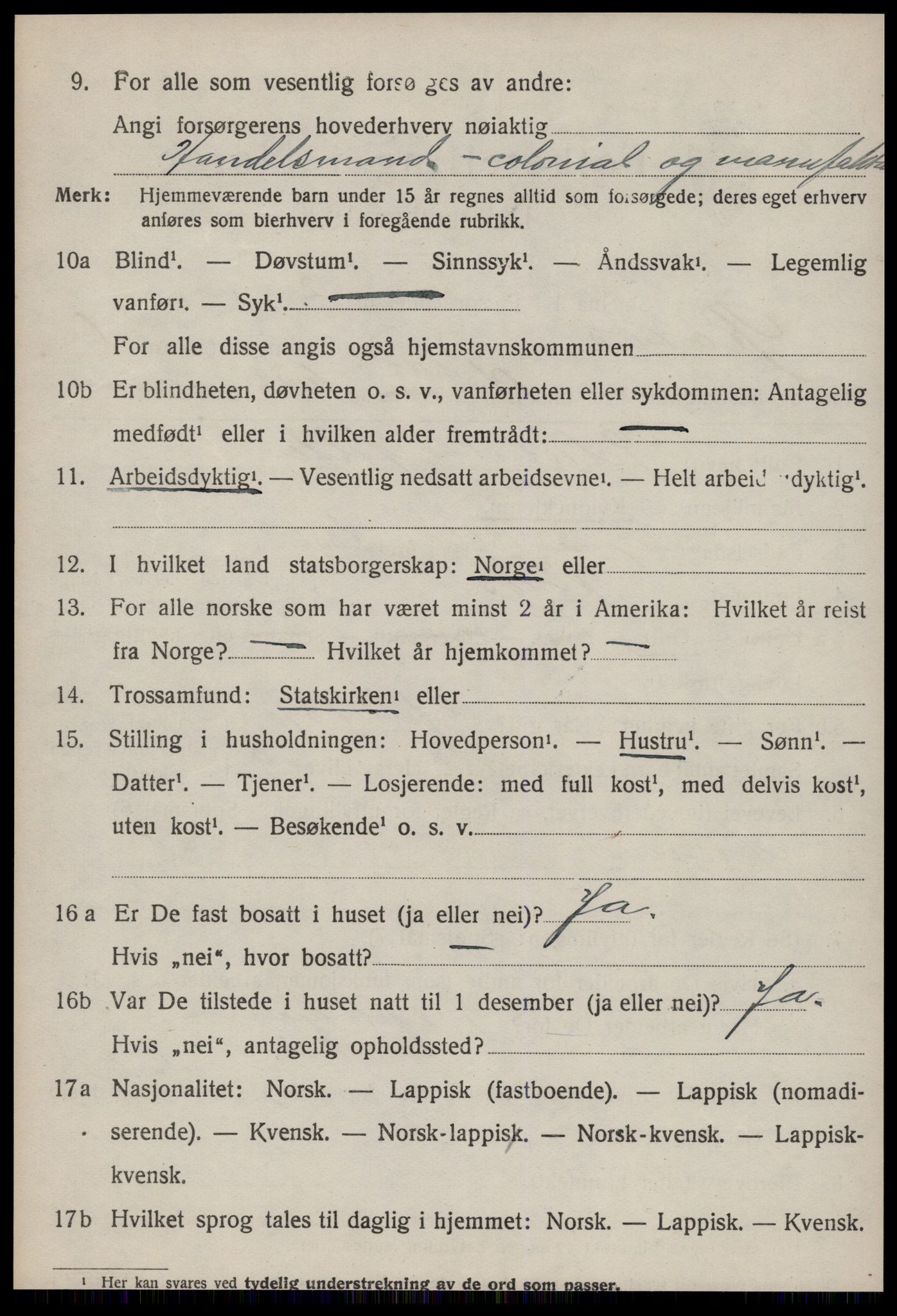 SAT, 1920 census for Røros, 1920, p. 2087