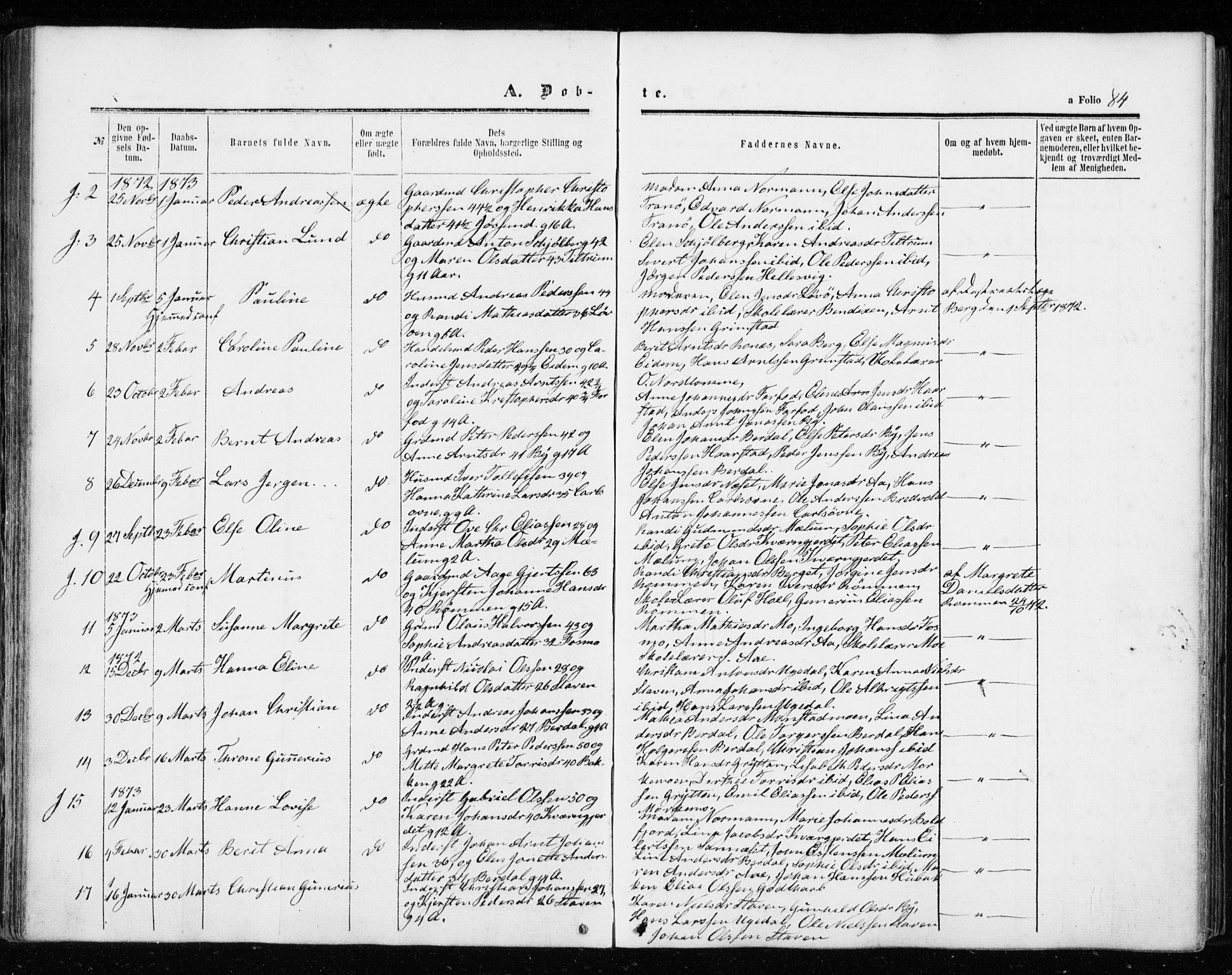 Ministerialprotokoller, klokkerbøker og fødselsregistre - Sør-Trøndelag, SAT/A-1456/655/L0678: Parish register (official) no. 655A07, 1861-1873, p. 84