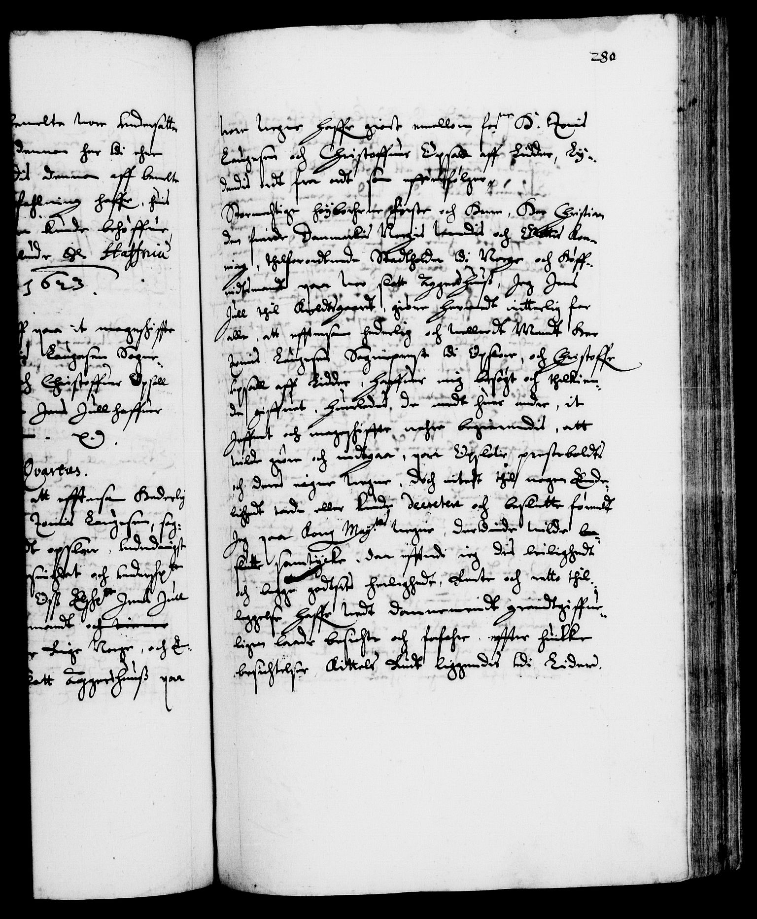 Danske Kanselli 1572-1799, AV/RA-EA-3023/F/Fc/Fca/Fcaa/L0004: Norske registre (mikrofilm), 1617-1630, p. 280a