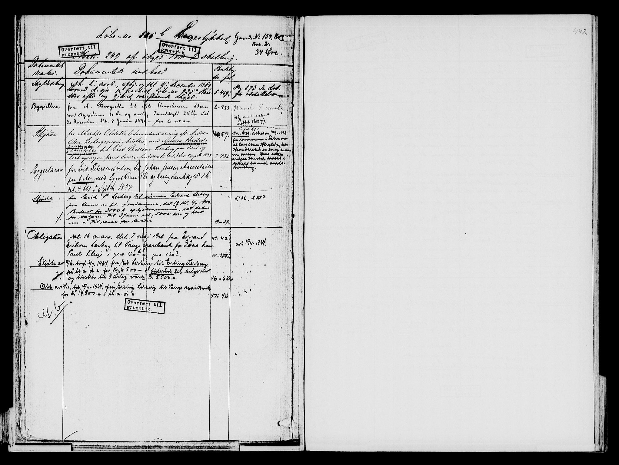 Nord-Hedmark sorenskriveri, SAH/TING-012/H/Ha/Had/Hade/L0001B: Mortgage register no. 4.1b, 1871-1940, p. 442