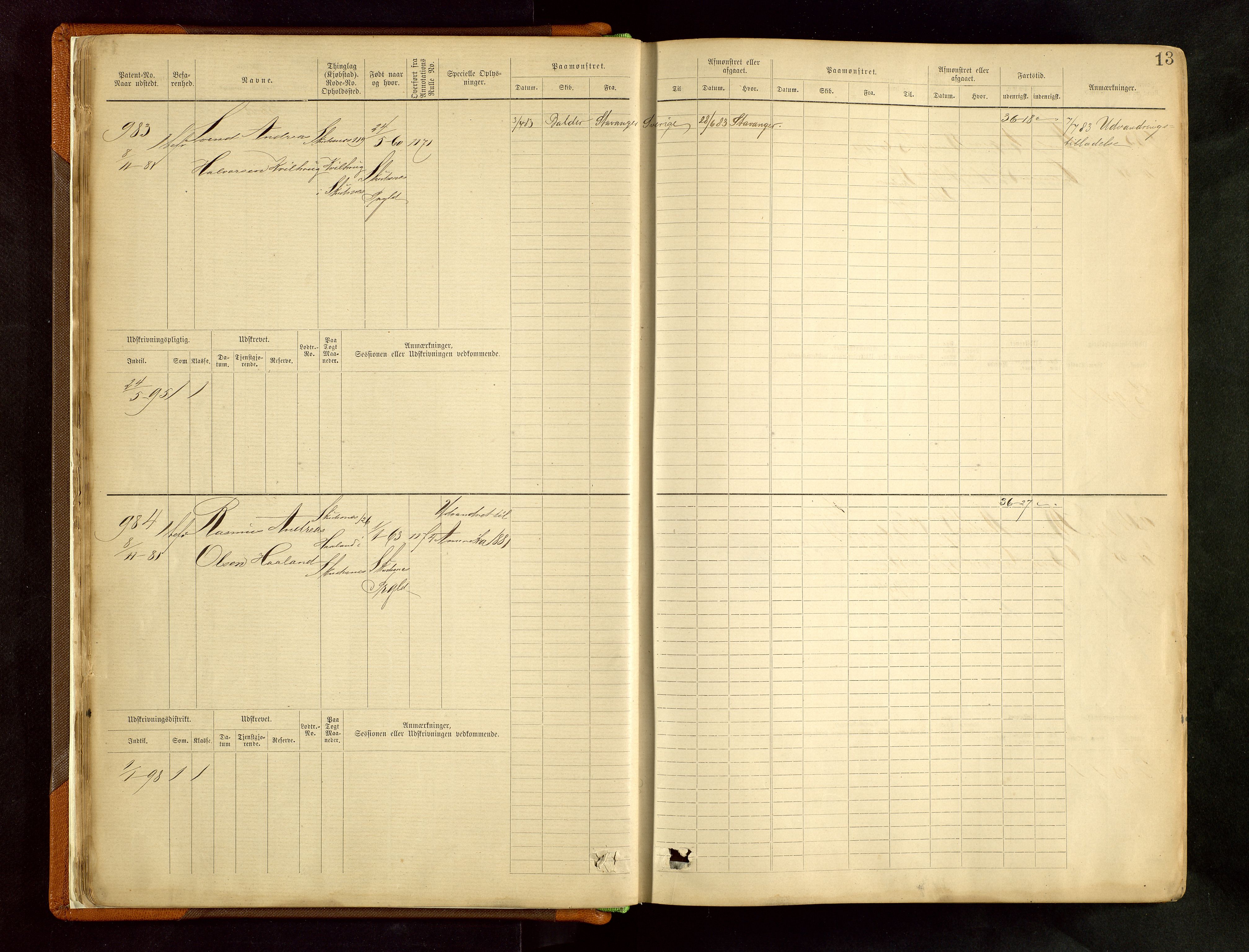 Haugesund sjømannskontor, AV/SAST-A-102007/F/Fb/Fbb/L0002: Sjøfartsrulle Skudenes kretsnr. 959-2439, 1860-1948, p. 13