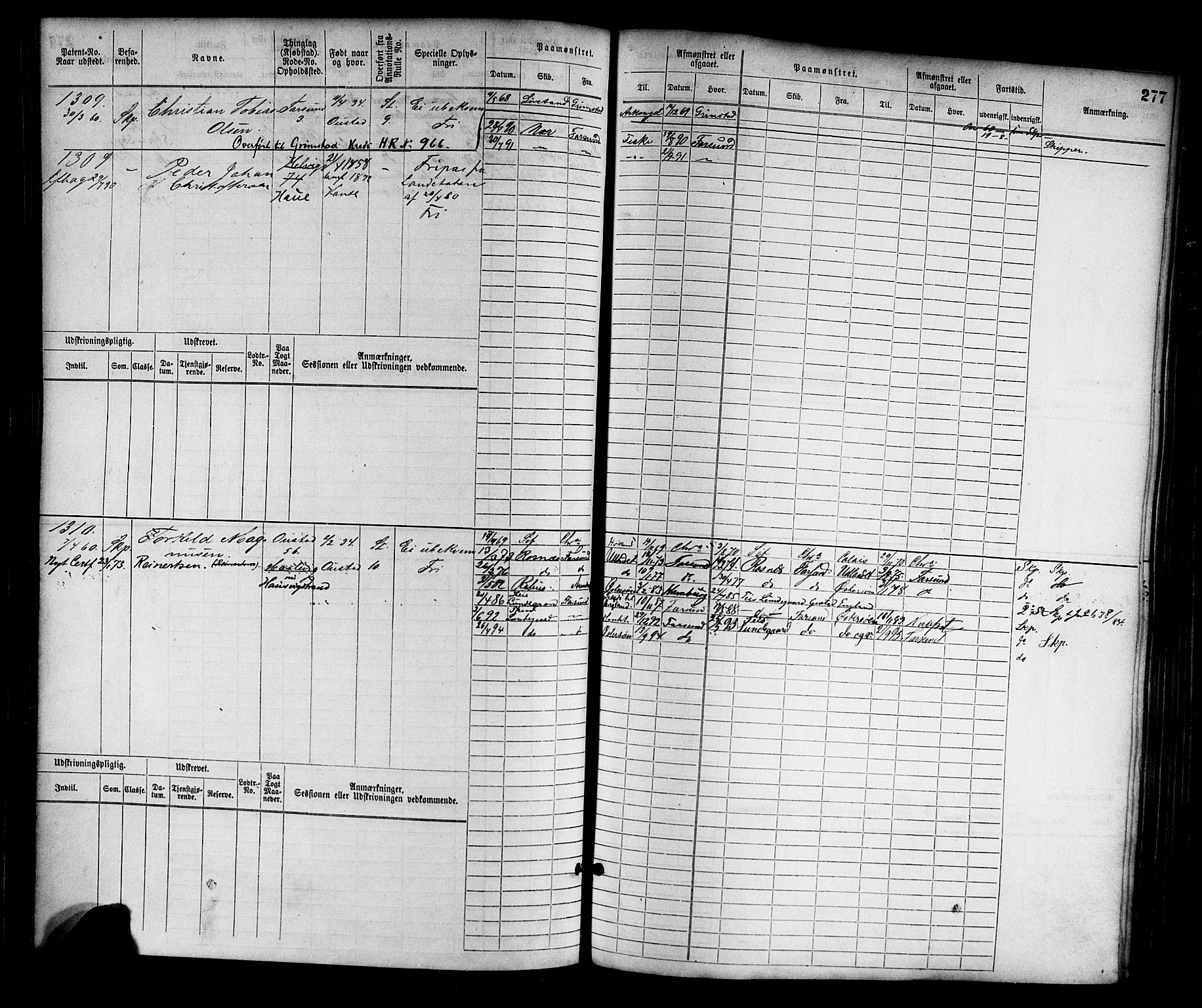 Farsund mønstringskrets, AV/SAK-2031-0017/F/Fb/L0002: Hovedrulle nr 759-1508, M-5, 1868-1900, p. 279