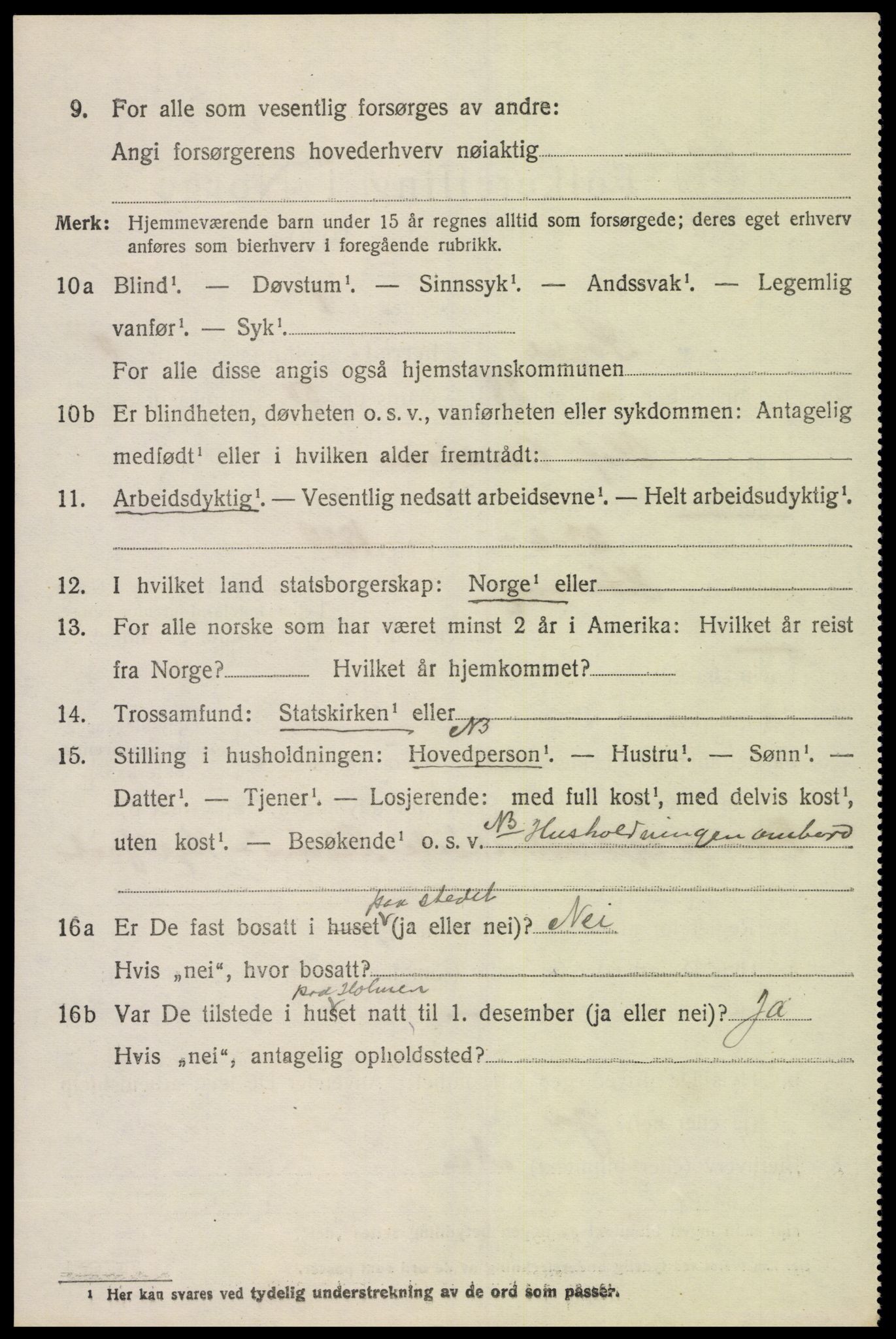 SAK, 1920 census for Søgne, 1920, p. 5922