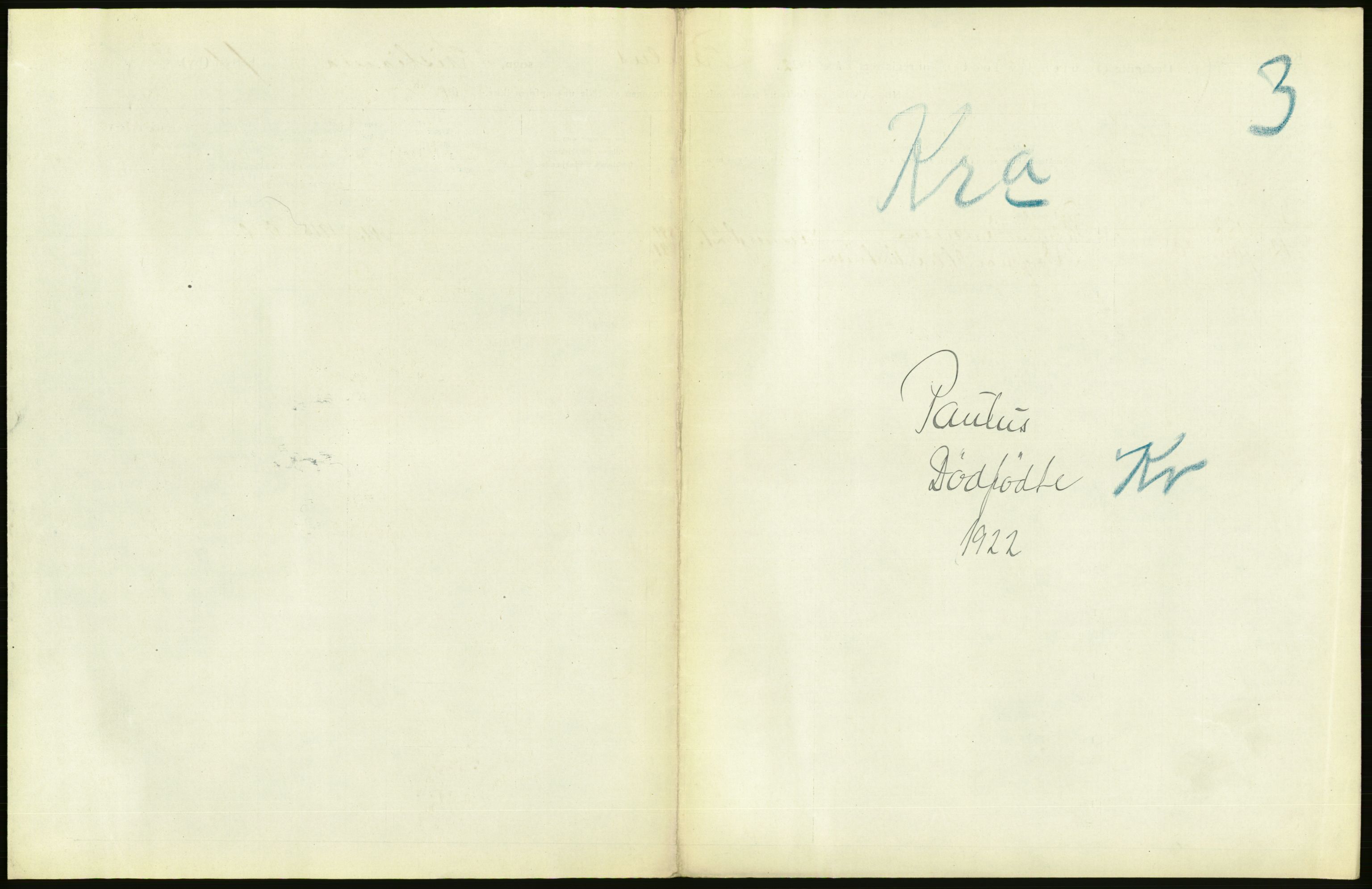 Statistisk sentralbyrå, Sosiodemografiske emner, Befolkning, AV/RA-S-2228/D/Df/Dfc/Dfcb/L0010: Kristiania: Døde, dødfødte, 1922, p. 45