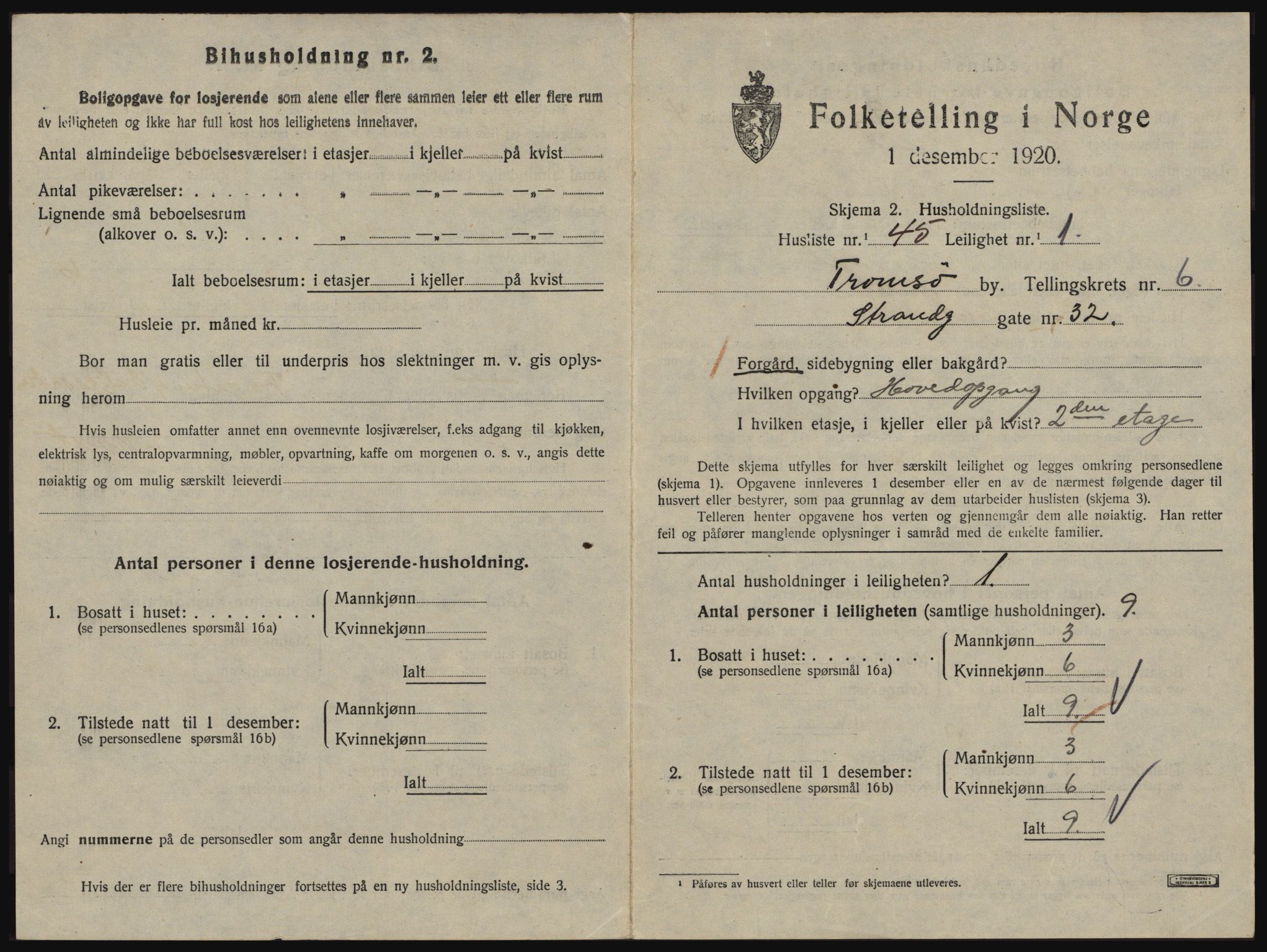 SATØ, 1920 census for Tromsø, 1920, p. 4197