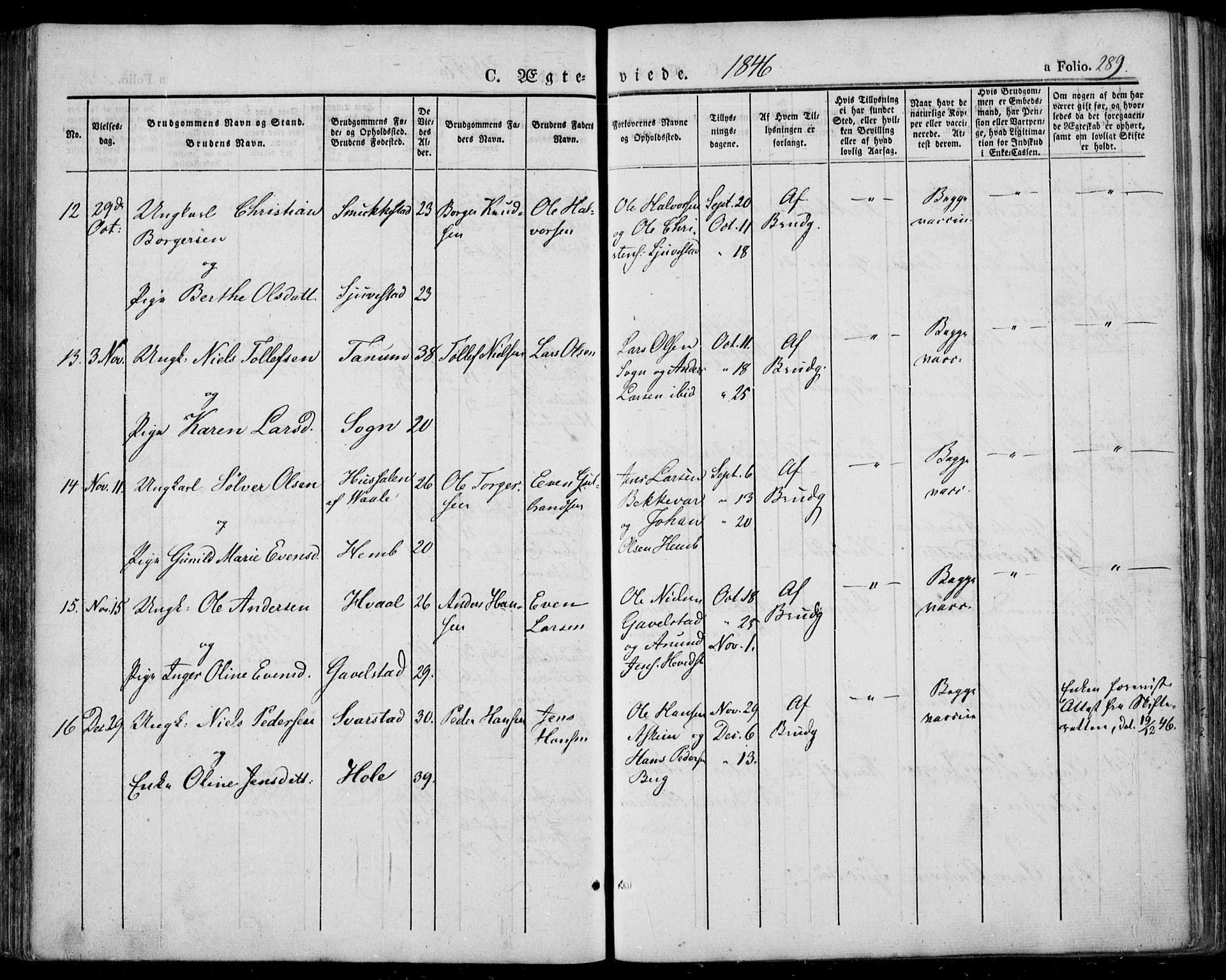 Lardal kirkebøker, AV/SAKO-A-350/F/Fa/L0006: Parish register (official) no. I 6, 1835-1860, p. 289