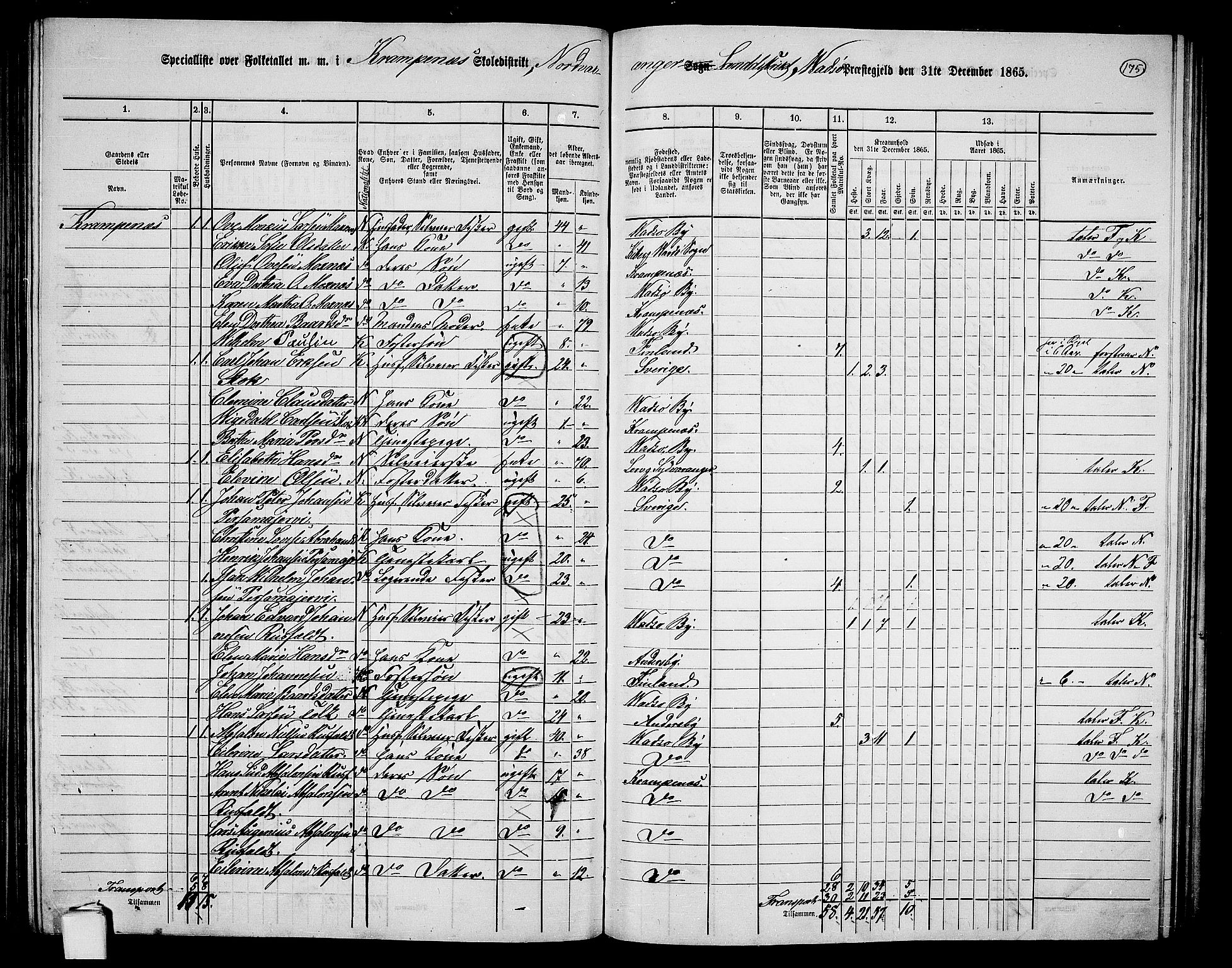 RA, 1865 census for Vadsø/Nord-Varanger, 1865, p. 16