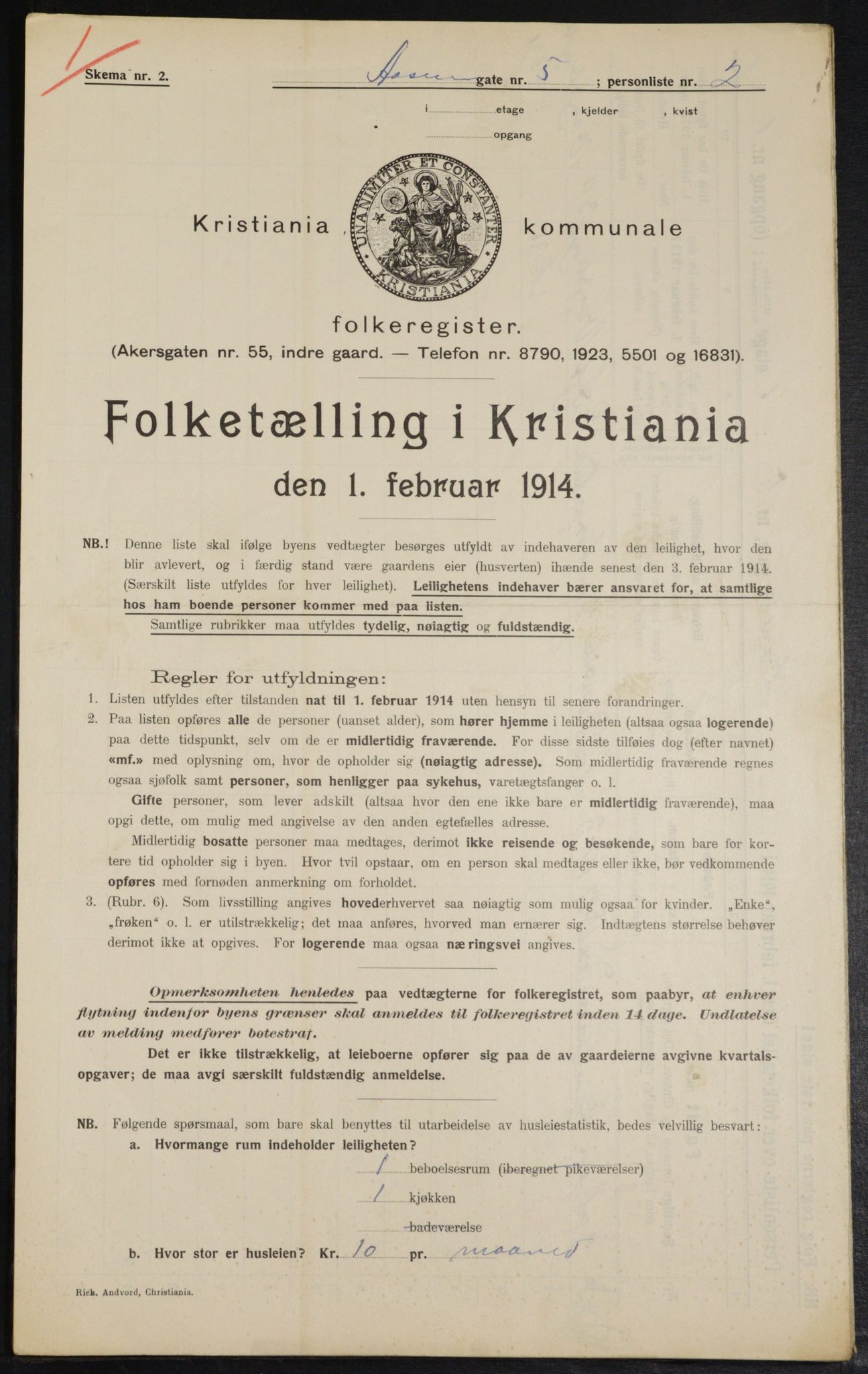 OBA, Municipal Census 1914 for Kristiania, 1914, p. 132090