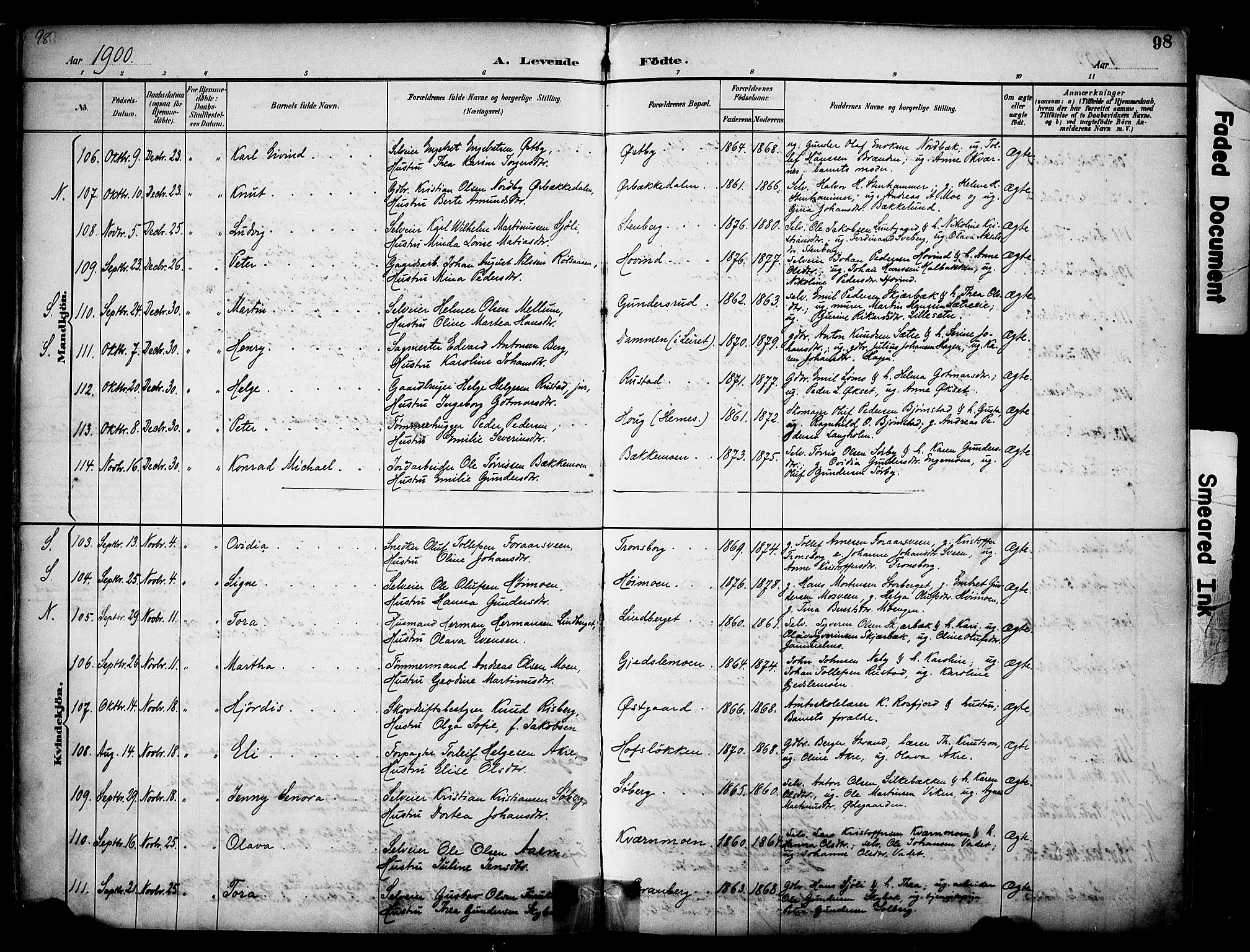 Elverum prestekontor, AV/SAH-PREST-044/H/Ha/Haa/L0014: Parish register (official) no. 14, 1891-1909, p. 98