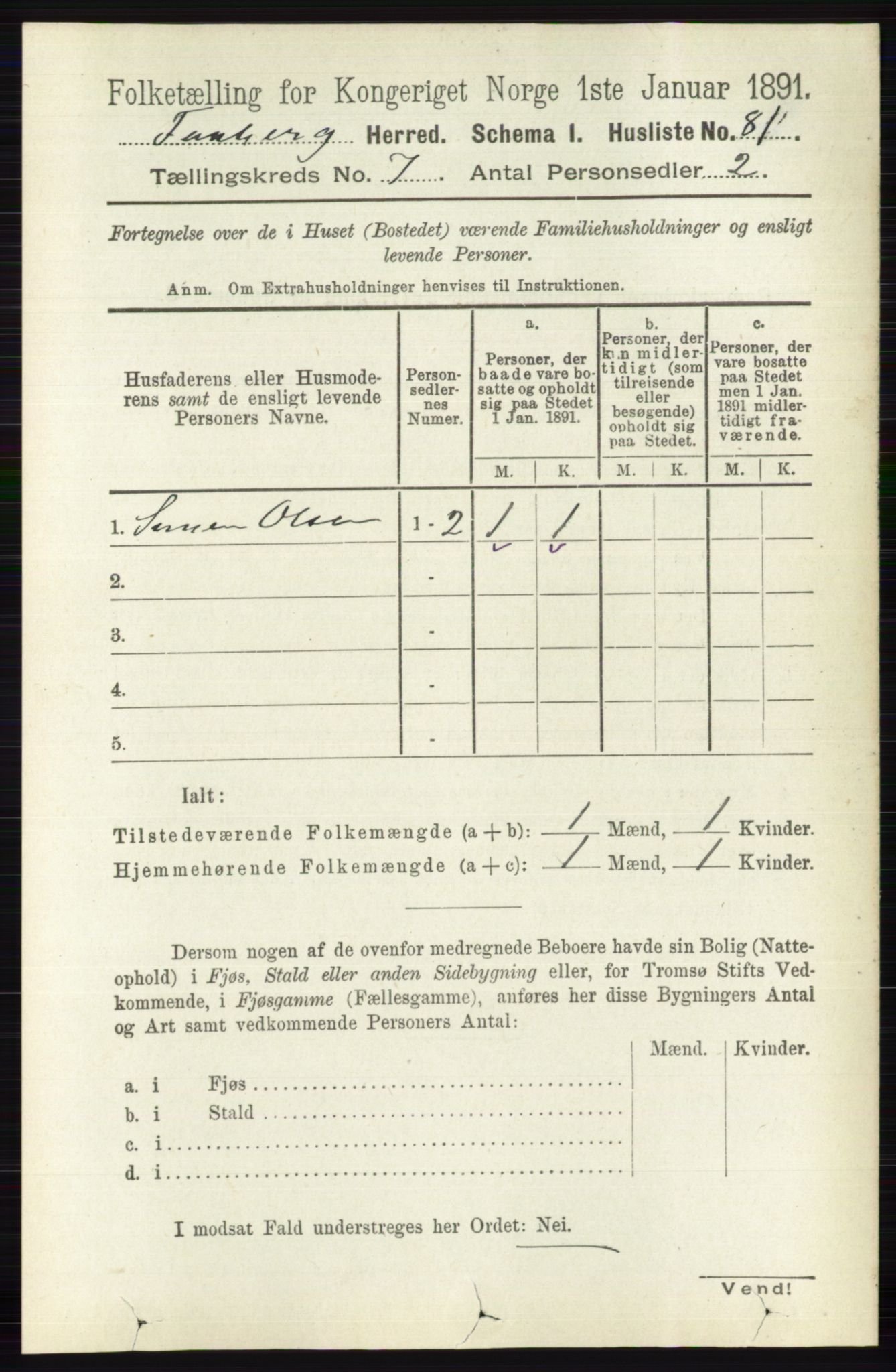 RA, 1891 census for 0524 Fåberg, 1891, p. 2769