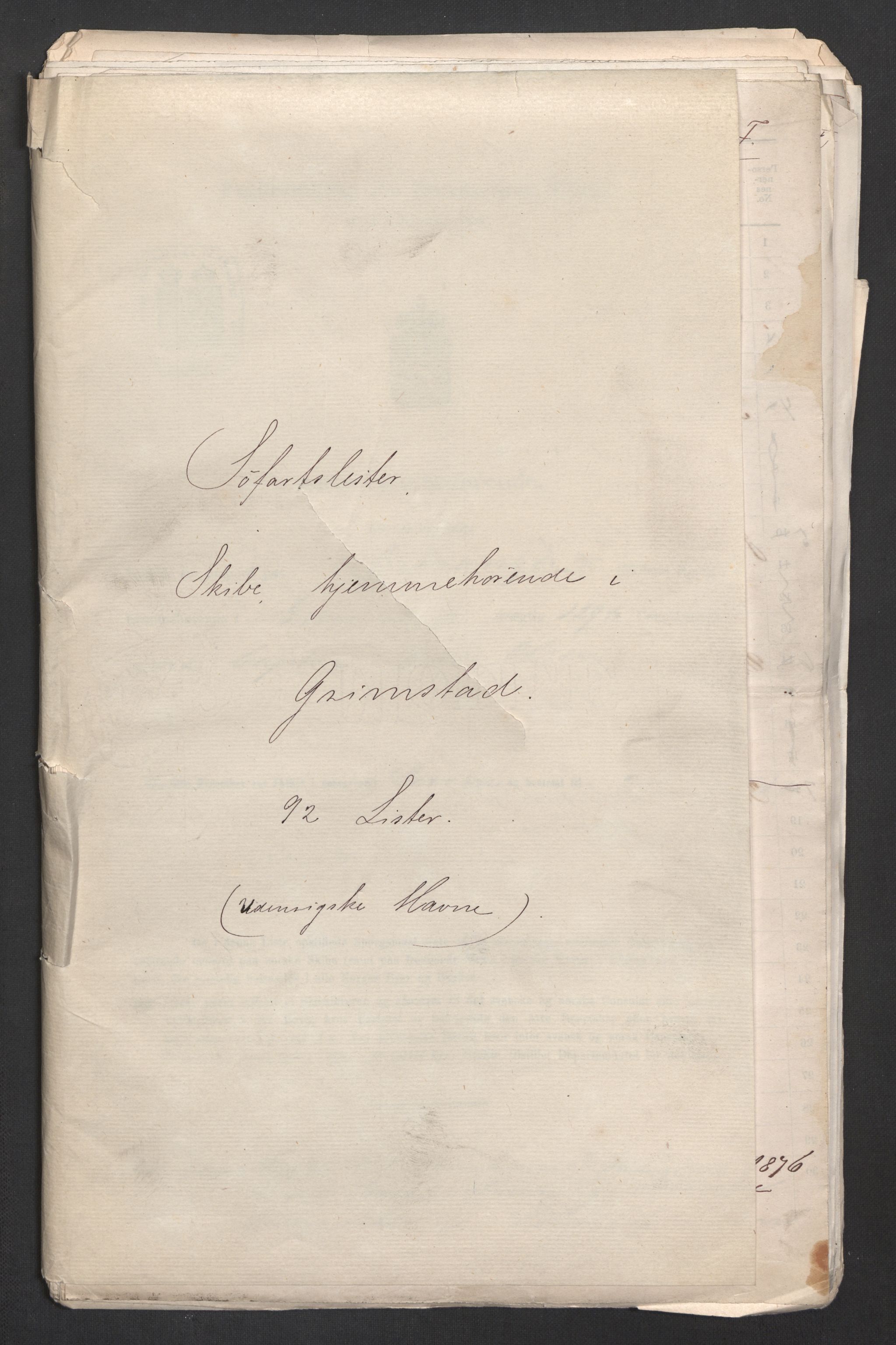 RA, 1875 census, lists of crew on ships: Ships in ports abroad, 1875, p. 1