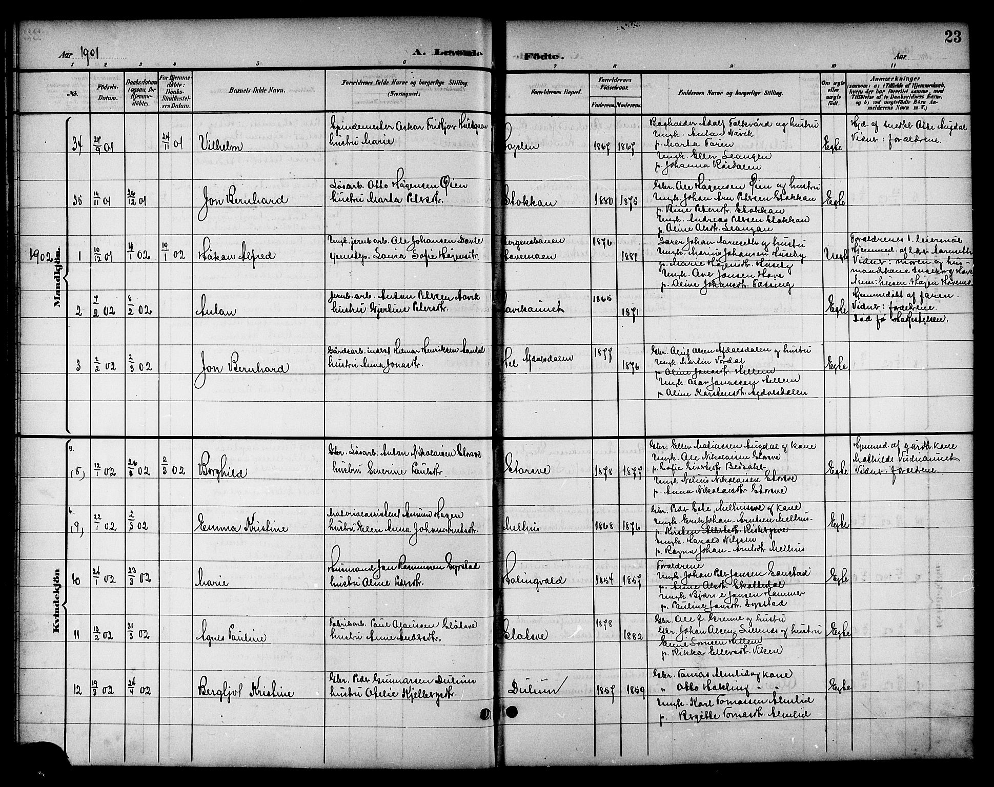 Ministerialprotokoller, klokkerbøker og fødselsregistre - Nord-Trøndelag, SAT/A-1458/714/L0135: Parish register (copy) no. 714C04, 1899-1918, p. 23