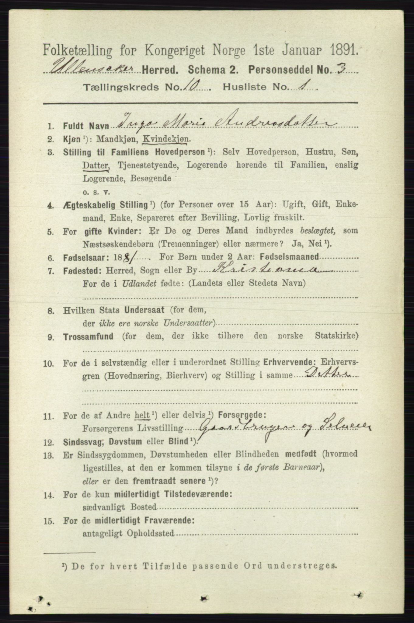 RA, 1891 census for 0235 Ullensaker, 1891, p. 4502