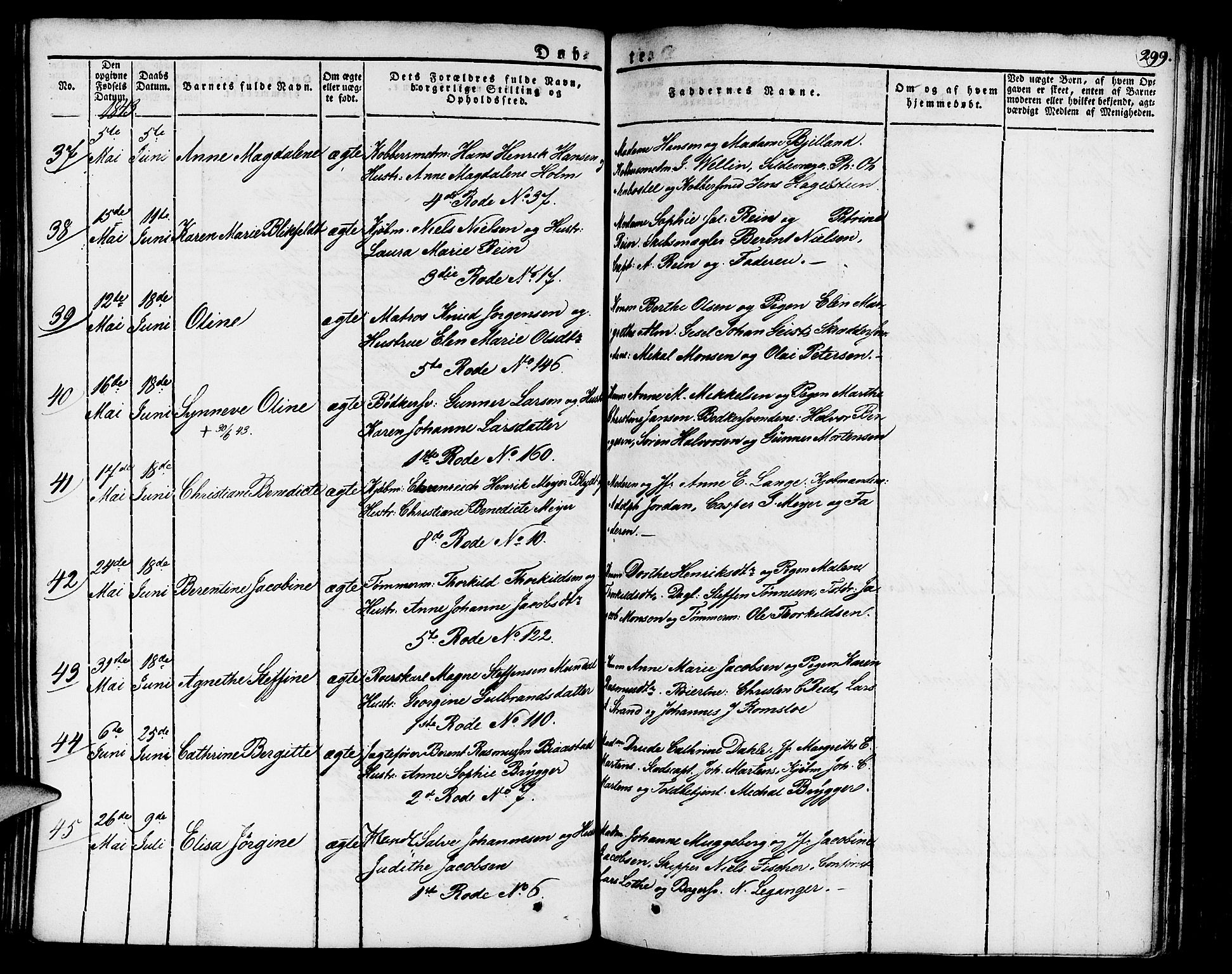 Nykirken Sokneprestembete, SAB/A-77101/H/Haa/L0012: Parish register (official) no. A 12, 1821-1844, p. 299