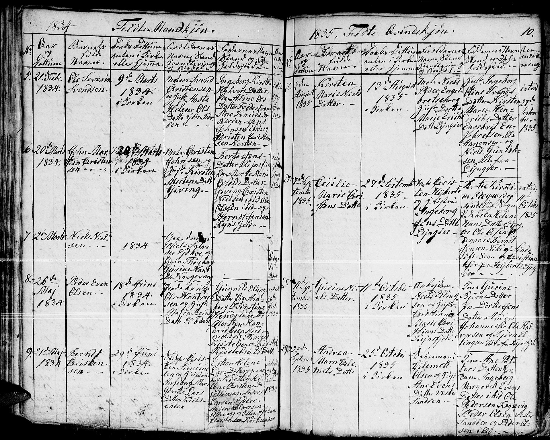 Dypvåg sokneprestkontor, AV/SAK-1111-0007/F/Fb/Fba/L0009: Parish register (copy) no. B 9, 1816-1842, p. 10