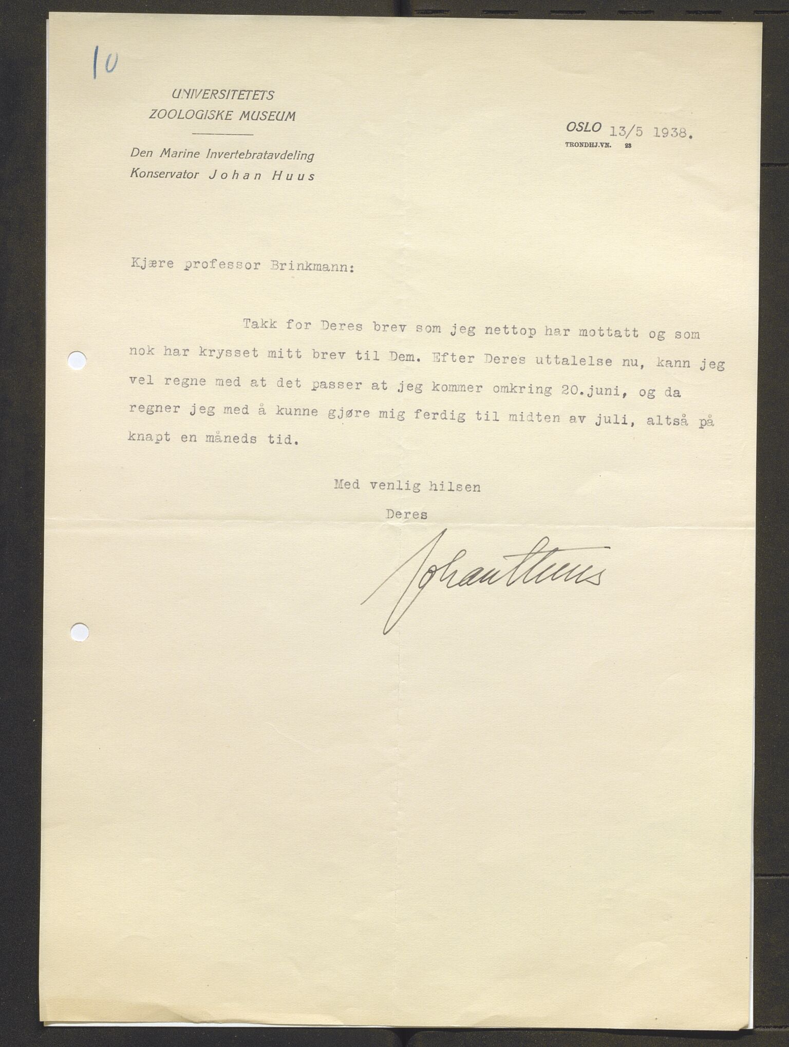 Bergens Museum, AV/SAB-A-17301/13/D/L0002: Korrespondanse , 1928-1940, p. 551