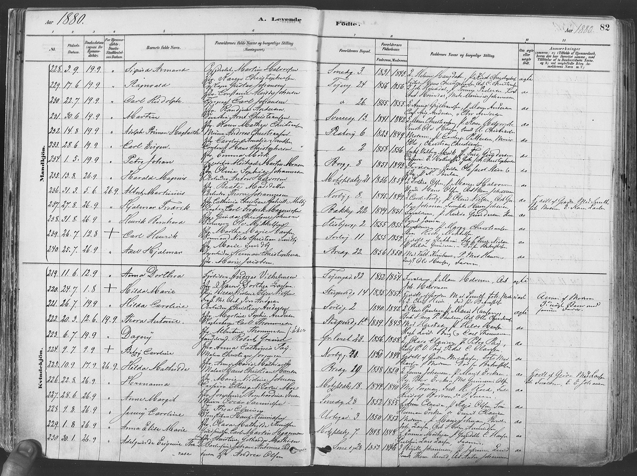 Grønland prestekontor Kirkebøker, SAO/A-10848/F/Fa/L0007: Parish register (official) no. 7, 1878-1888, p. 82