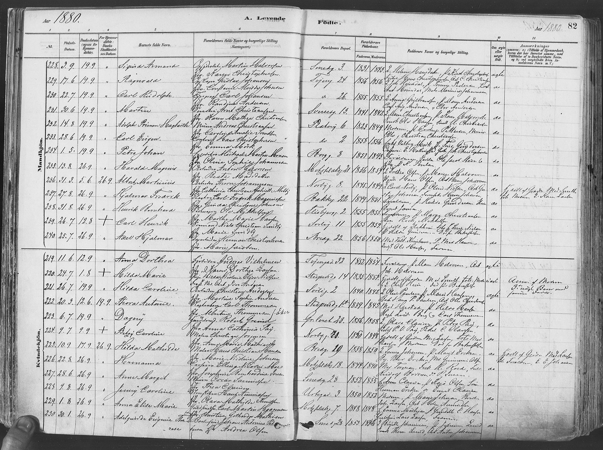 Grønland prestekontor Kirkebøker, AV/SAO-A-10848/F/Fa/L0007: Parish register (official) no. 7, 1878-1888, p. 82