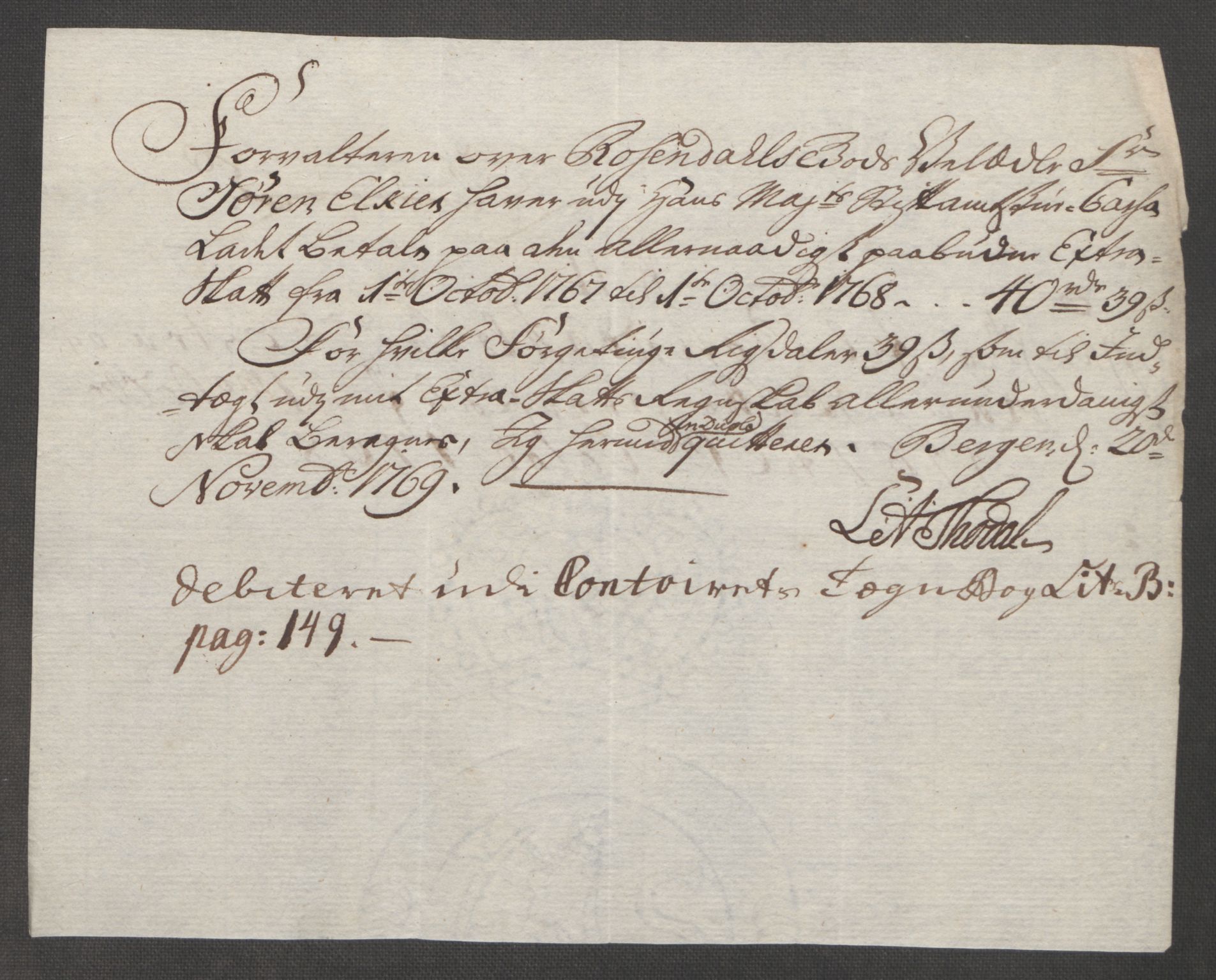 Rentekammeret inntil 1814, Reviderte regnskaper, Fogderegnskap, AV/RA-EA-4092/R49/L3157: Ekstraskatten Rosendal Baroni, 1762-1772, p. 239