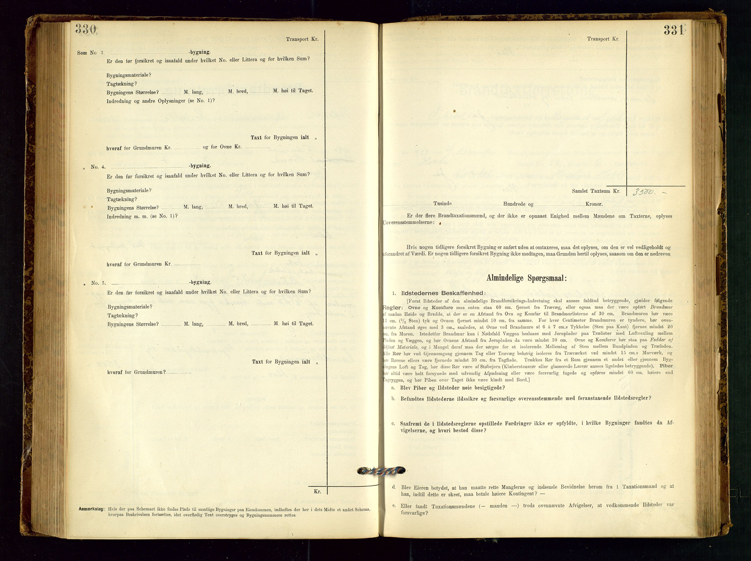 Vikedal lensmannskontor, SAST/A-100179/Gob/L0004: Branntakstprotokoll, 1894-1952, p. 330-331