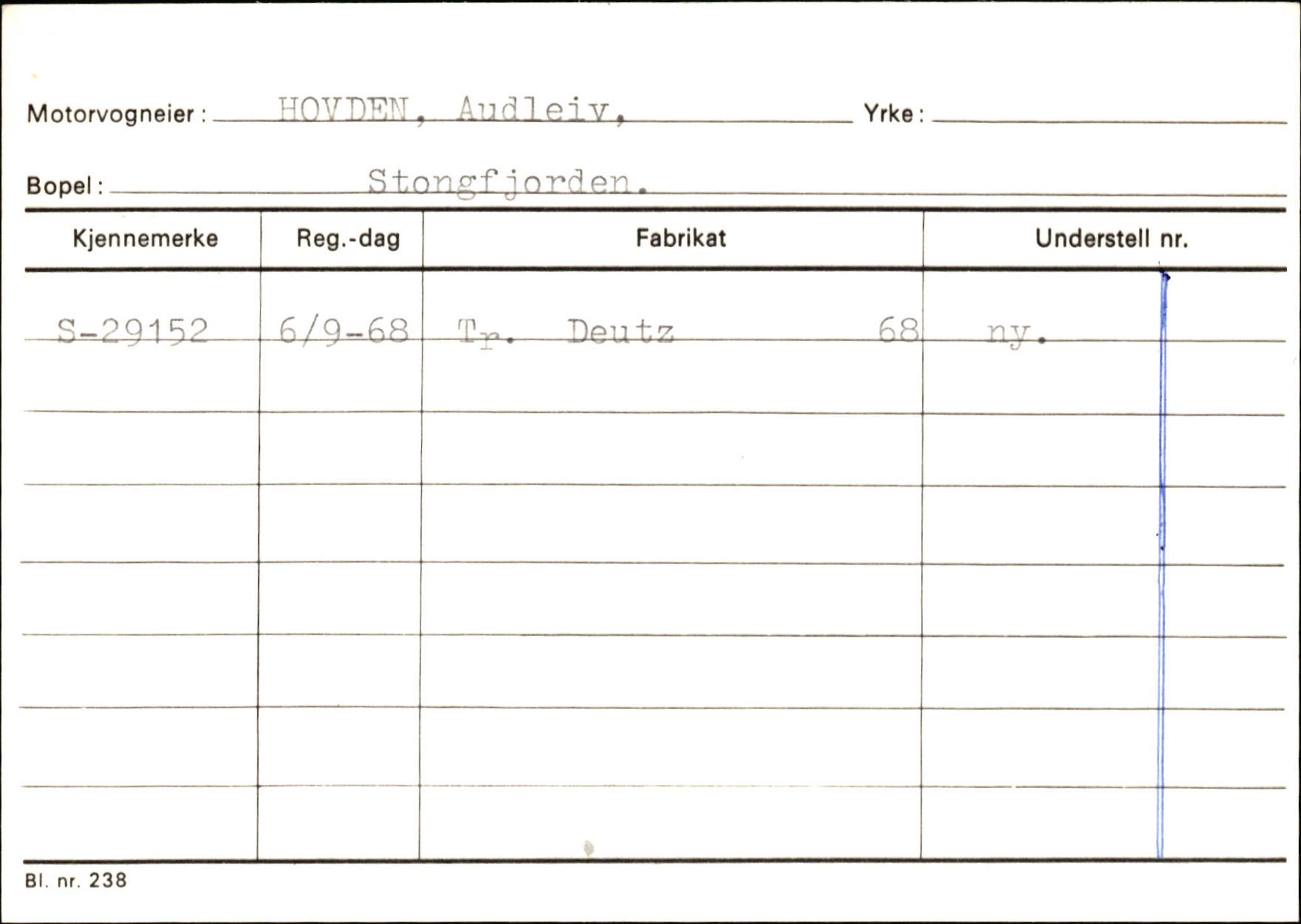 Statens vegvesen, Sogn og Fjordane vegkontor, AV/SAB-A-5301/4/F/L0132: Eigarregister Askvoll A-Å. Balestrand A-Å, 1945-1975, p. 596