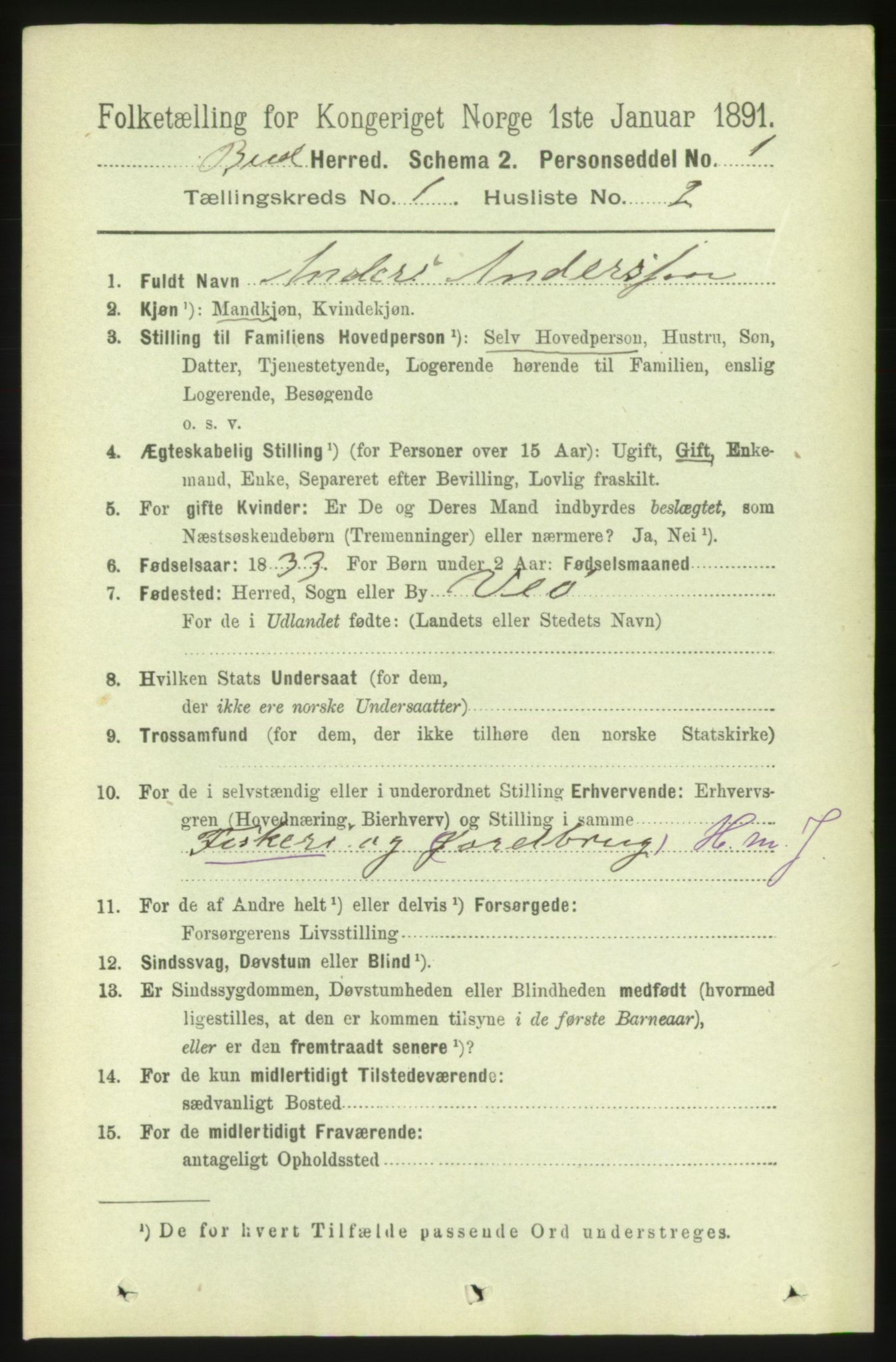 RA, 1891 census for 1549 Bud, 1891, p. 126