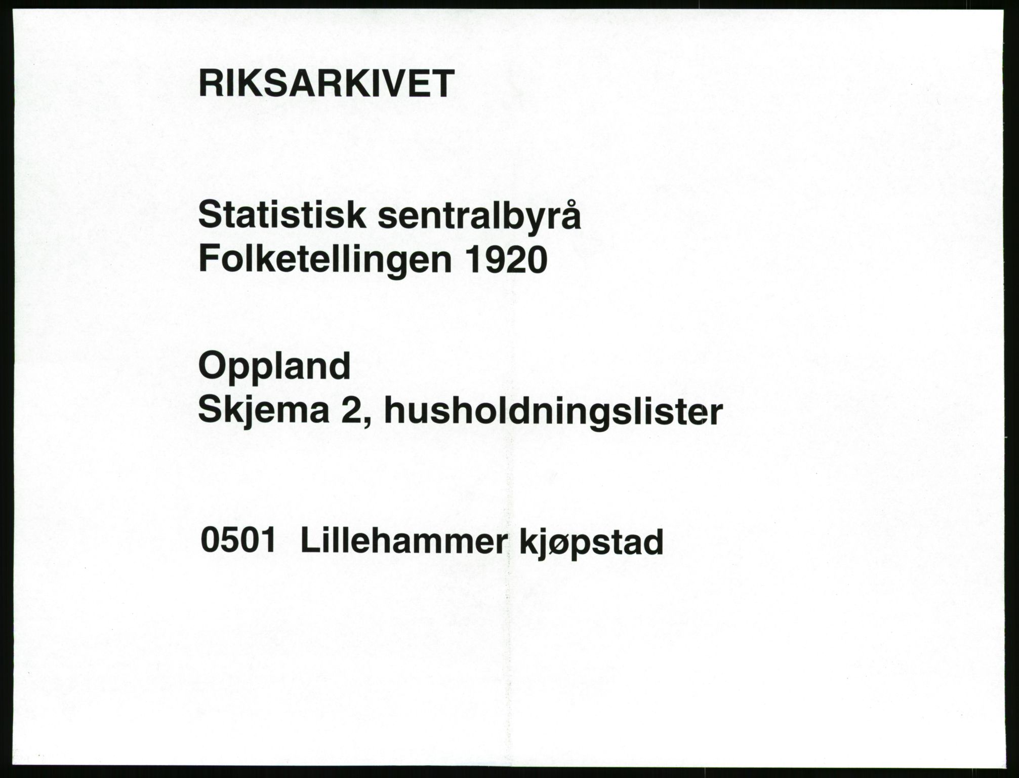 SAH, 1920 census for Lillehammer, 1920, p. 1330