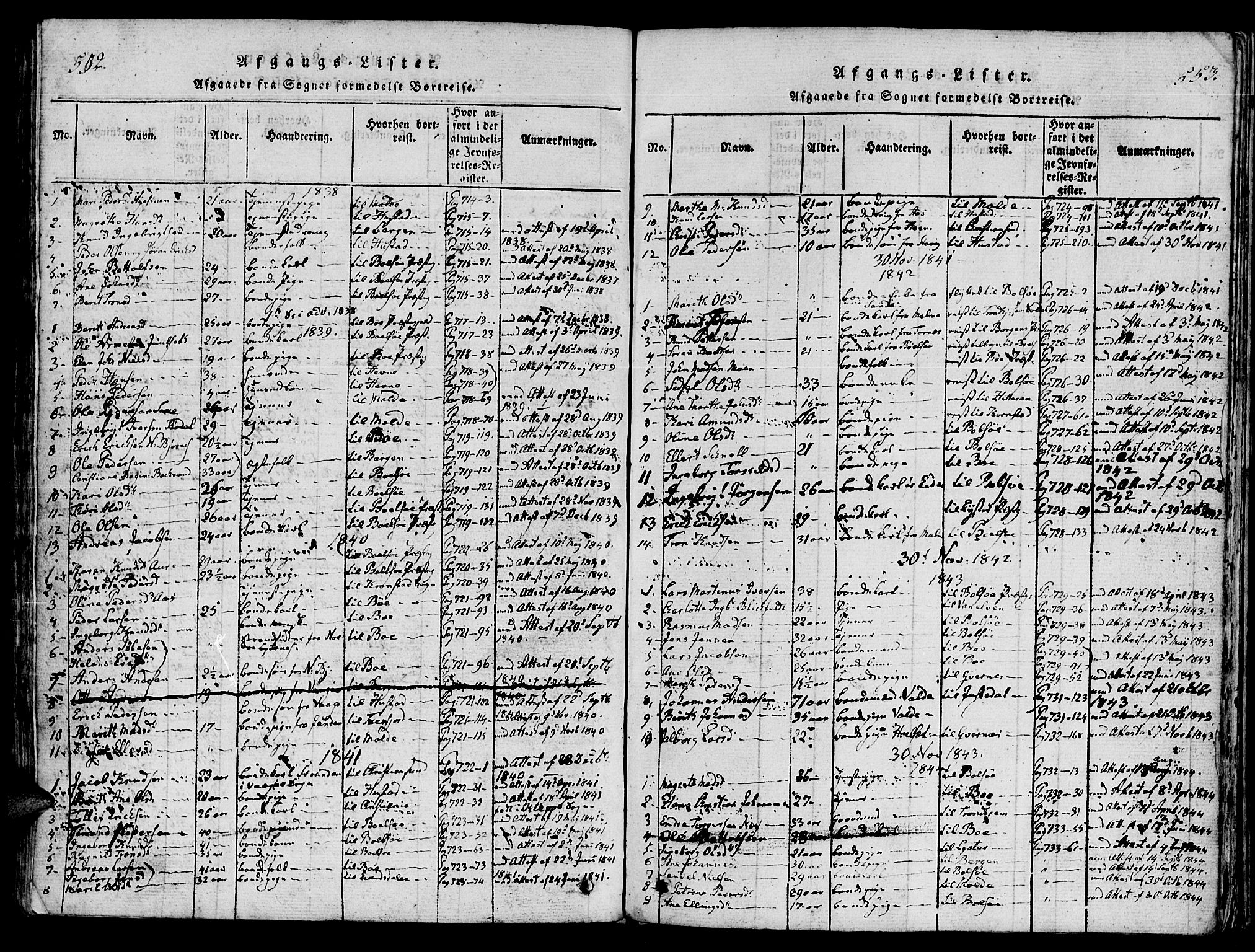 Ministerialprotokoller, klokkerbøker og fødselsregistre - Møre og Romsdal, SAT/A-1454/565/L0747: Parish register (official) no. 565A01, 1817-1844, p. 552-553