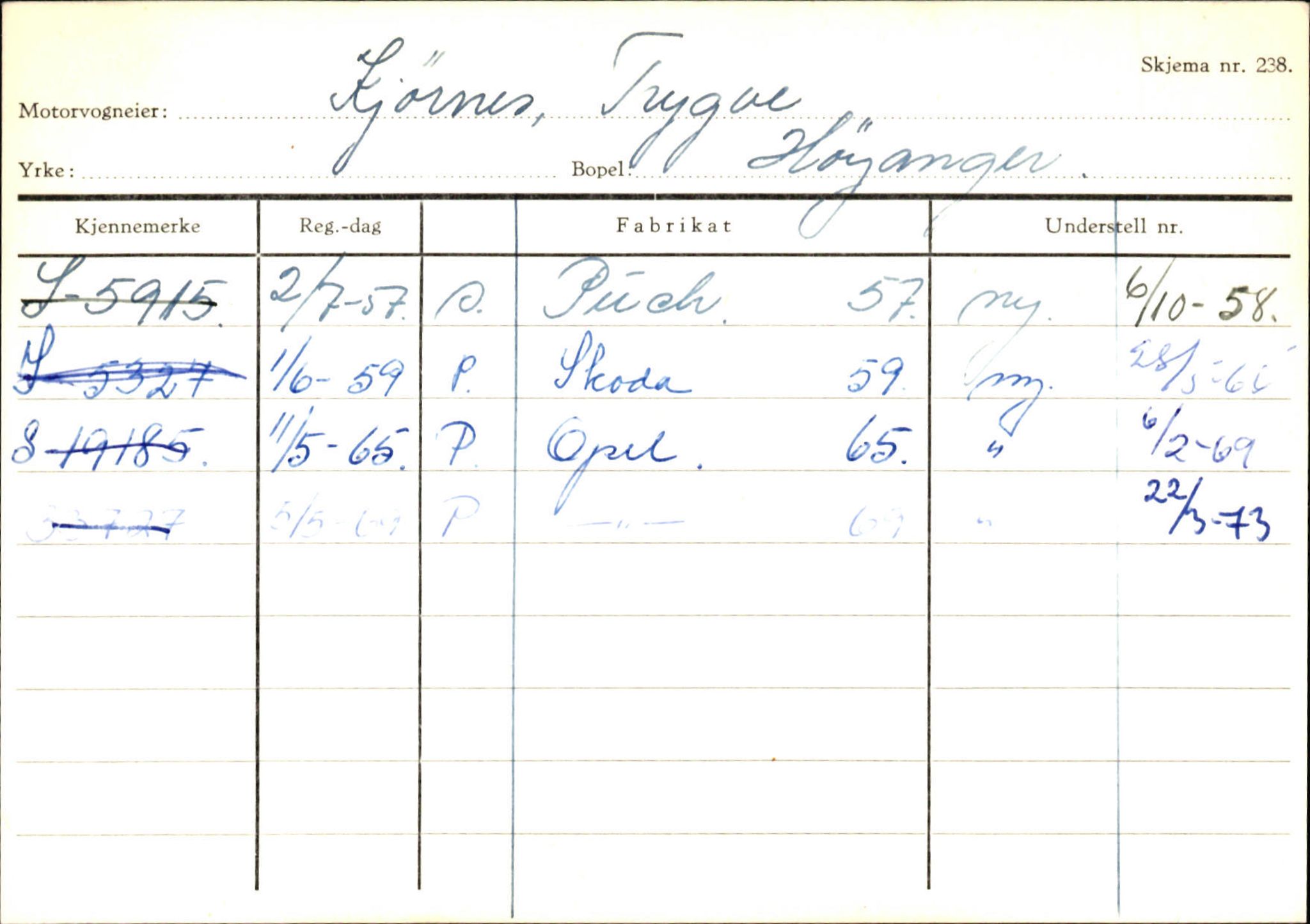 Statens vegvesen, Sogn og Fjordane vegkontor, SAB/A-5301/4/F/L0130: Eigarregister Eid T-Å. Høyanger A-O, 1945-1975, p. 1744