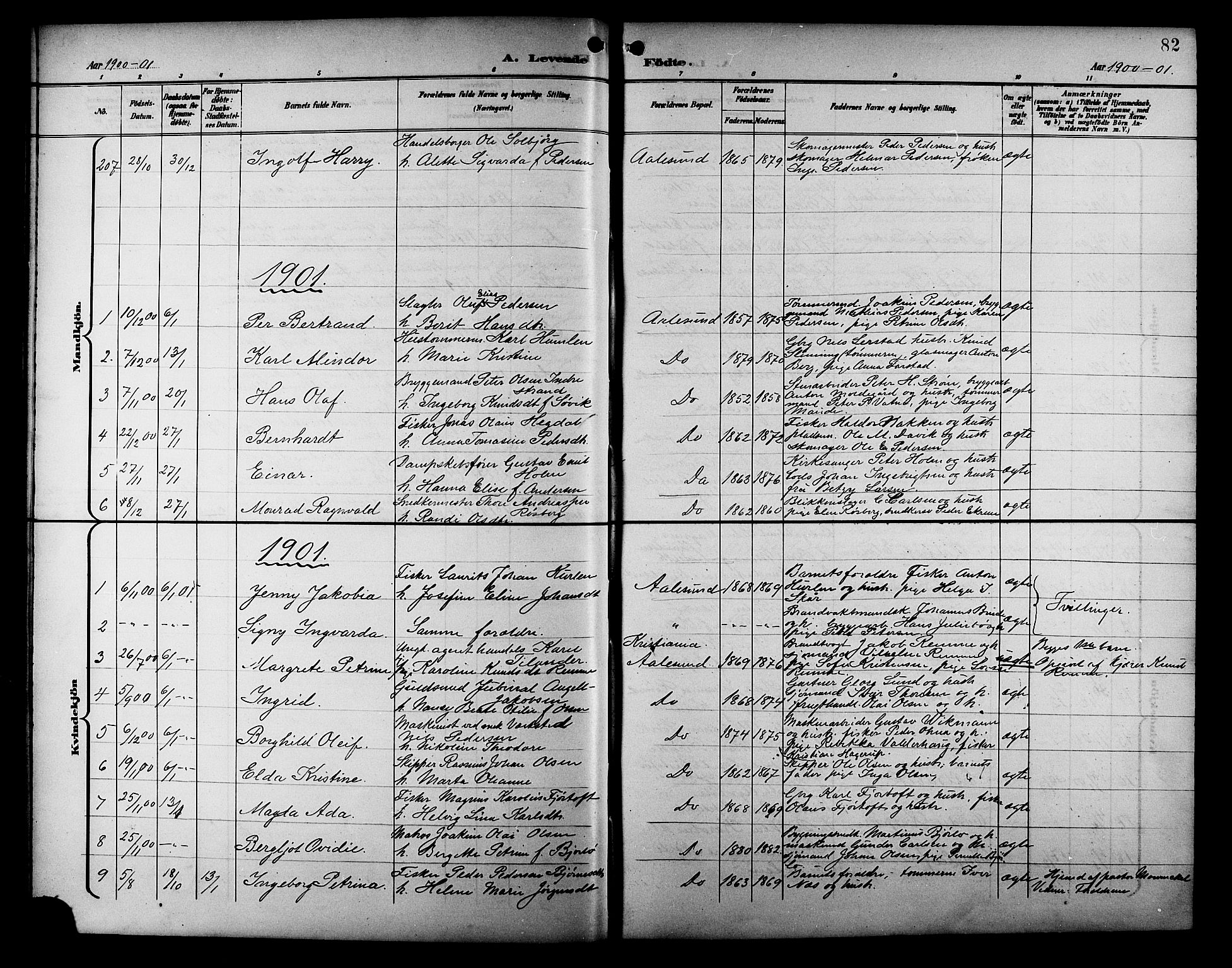 Ministerialprotokoller, klokkerbøker og fødselsregistre - Møre og Romsdal, SAT/A-1454/529/L0468: Parish register (copy) no. 529C05, 1897-1908, p. 82