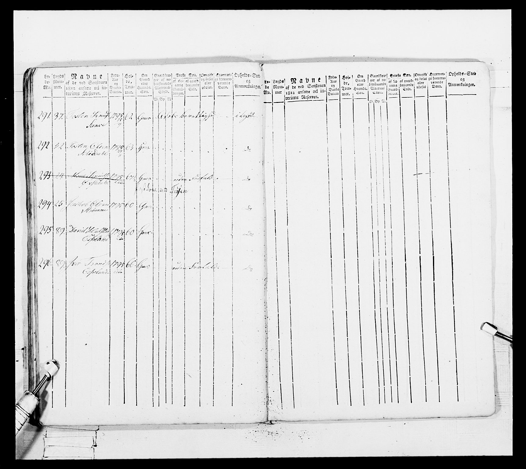 Generalitets- og kommissariatskollegiet, Det kongelige norske kommissariatskollegium, AV/RA-EA-5420/E/Eh/L0100: Bergenhusiske skarpskytterbataljon, 1812, p. 345