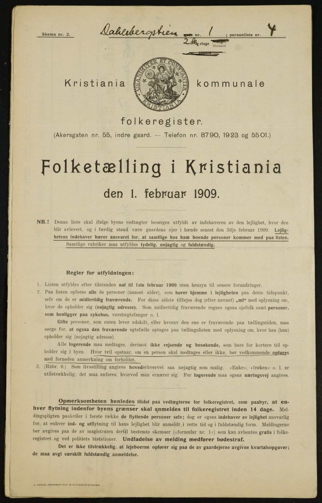 OBA, Municipal Census 1909 for Kristiania, 1909, p. 12746