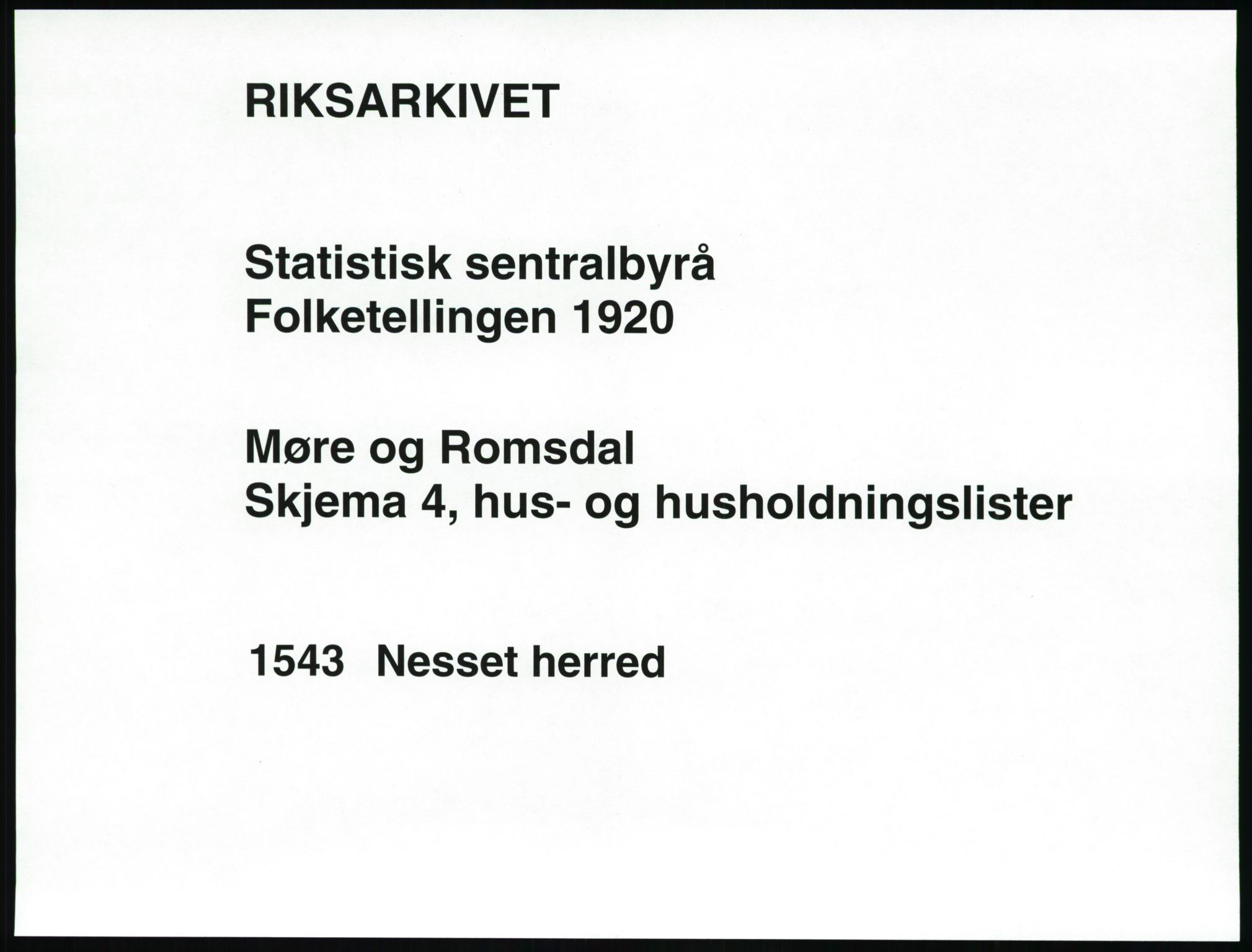 SAT, 1920 census for Nesset, 1920, p. 34