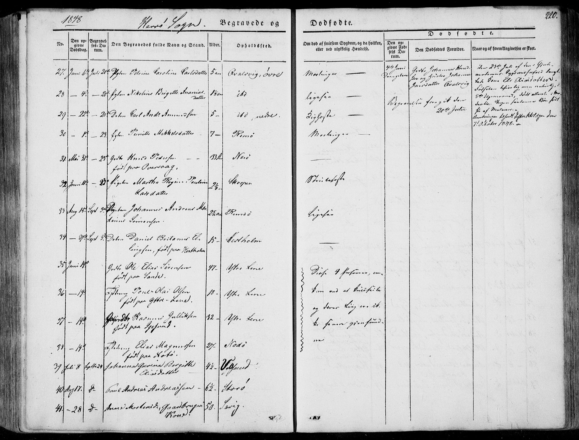 Ministerialprotokoller, klokkerbøker og fødselsregistre - Møre og Romsdal, AV/SAT-A-1454/507/L0070: Parish register (official) no. 507A05, 1842-1873, p. 220