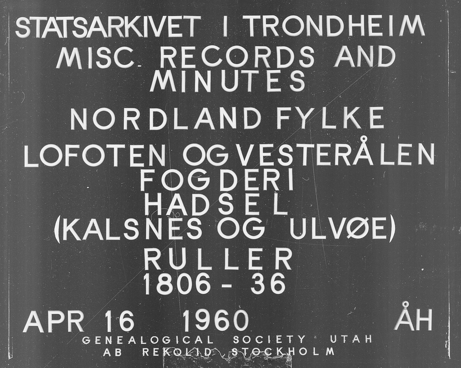 Fylkesmannen i Nordland, AV/SAT-A-0499/1.1/R/Ra/L0028: Innrulleringsmanntall for Hadsel (Kalsnes og Ulvøe fjerdinger), 1806-1836, p. 1