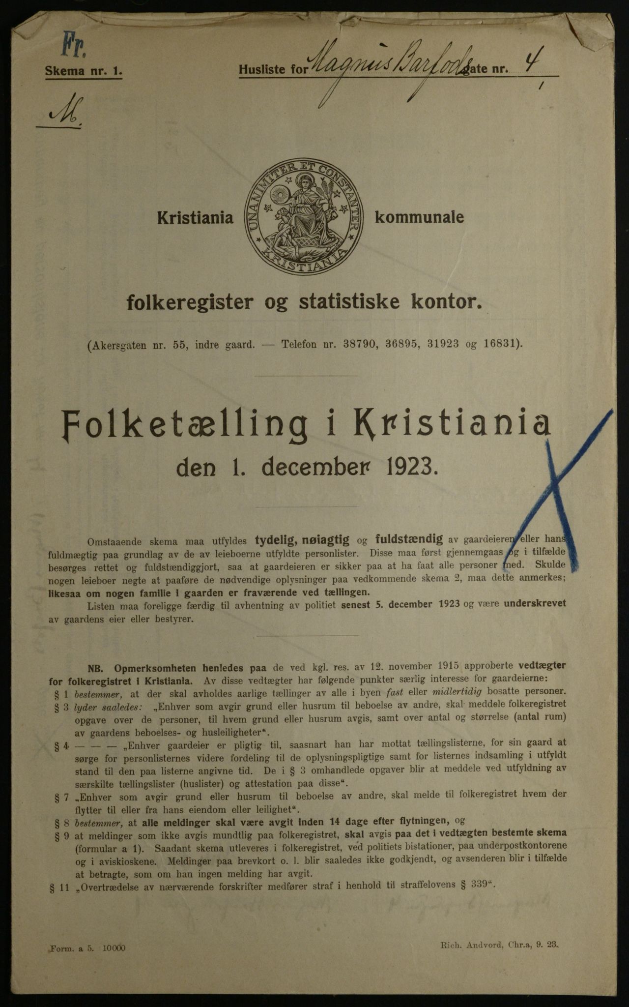 OBA, Municipal Census 1923 for Kristiania, 1923, p. 65642