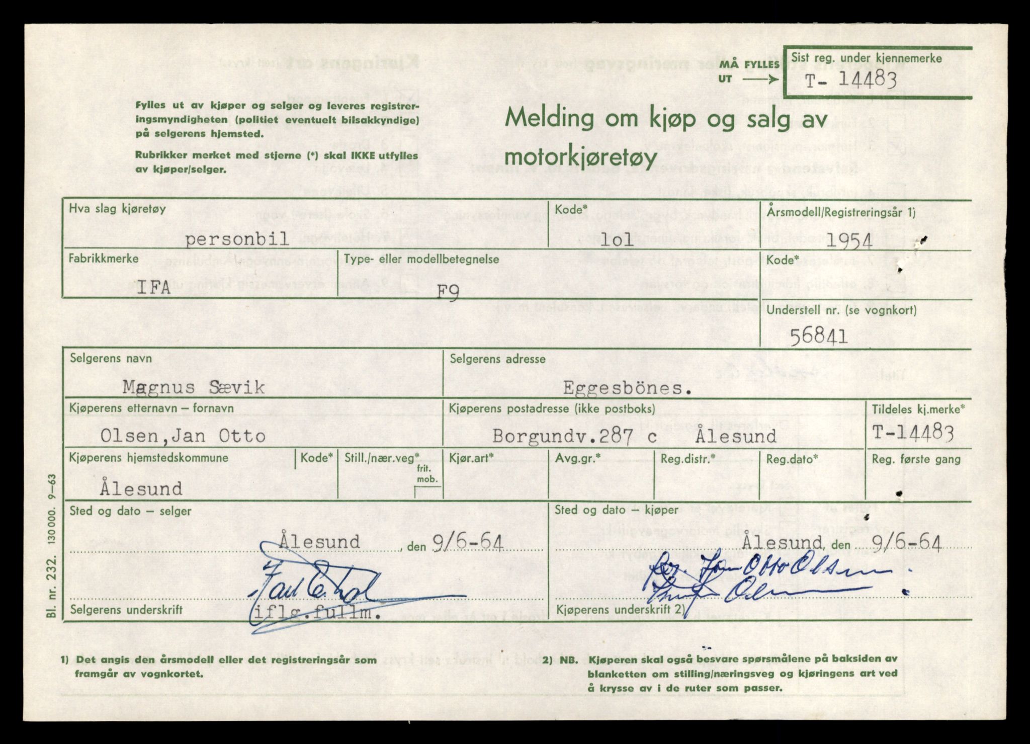 Møre og Romsdal vegkontor - Ålesund trafikkstasjon, AV/SAT-A-4099/F/Fe/L0046: Registreringskort for kjøretøy T 14445 - T 14579, 1927-1998
