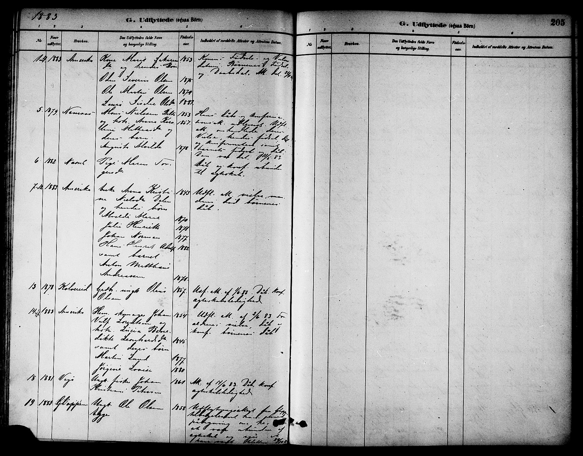 Ministerialprotokoller, klokkerbøker og fødselsregistre - Nord-Trøndelag, AV/SAT-A-1458/784/L0672: Parish register (official) no. 784A07, 1880-1887, p. 205