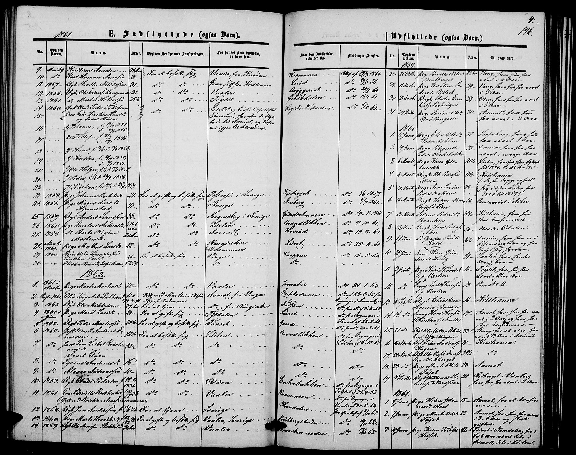 Elverum prestekontor, AV/SAH-PREST-044/H/Ha/Hab/L0003: Parish register (copy) no. 3, 1856-1865, p. 196