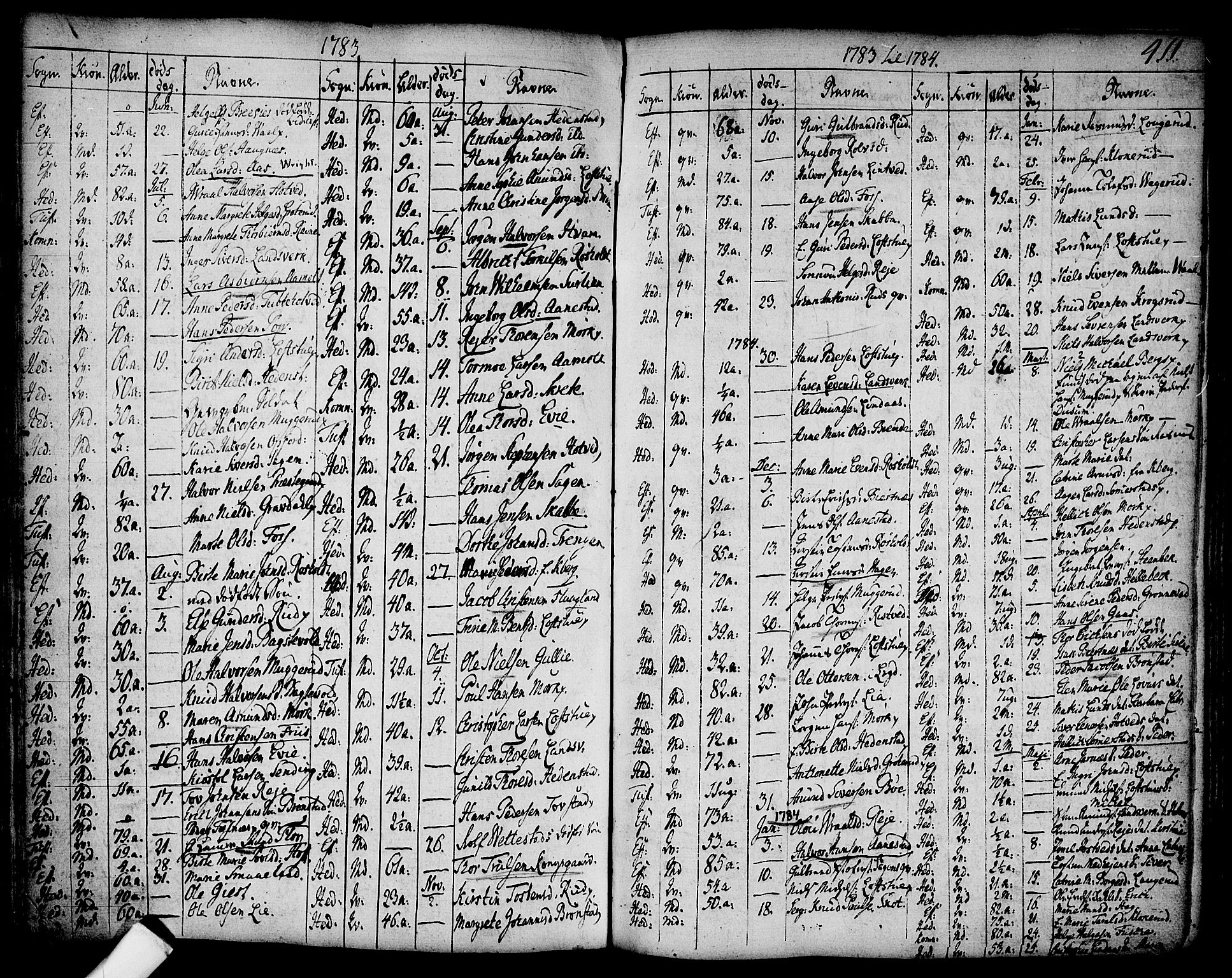 Sandsvær kirkebøker, AV/SAKO-A-244/F/Fa/L0002a: Parish register (official) no. I 2, 1725-1809, p. 411