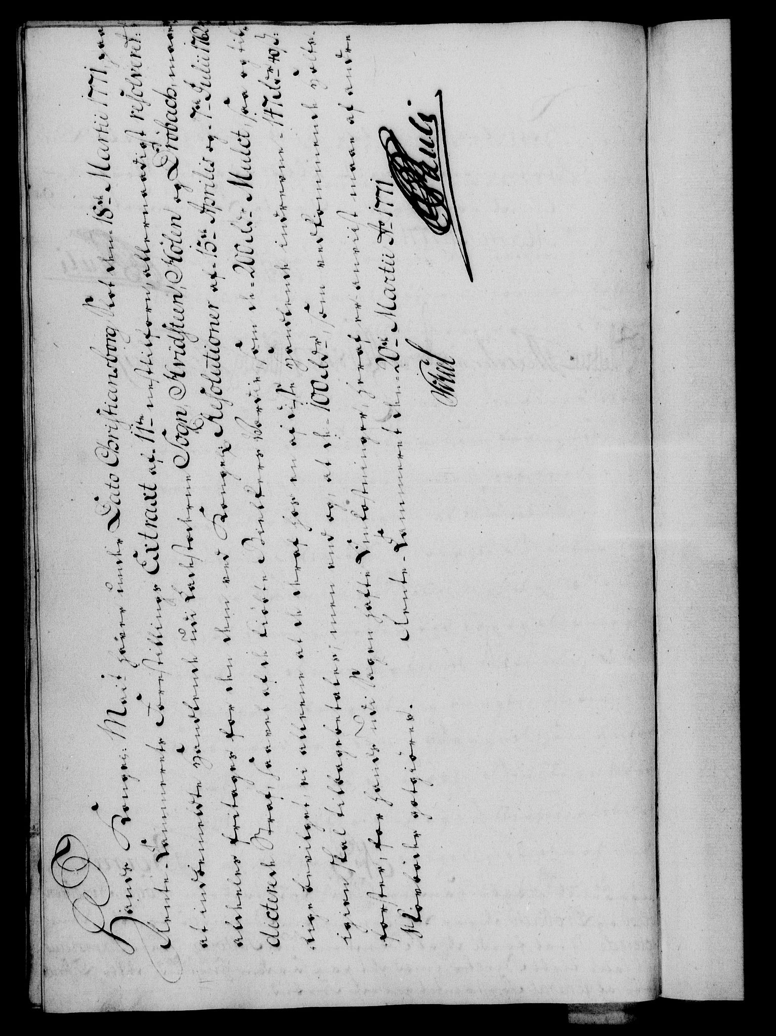 Rentekammeret, Kammerkanselliet, RA/EA-3111/G/Gf/Gfa/L0053: Norsk relasjons- og resolusjonsprotokoll (merket RK 52.53), 1771, p. 116