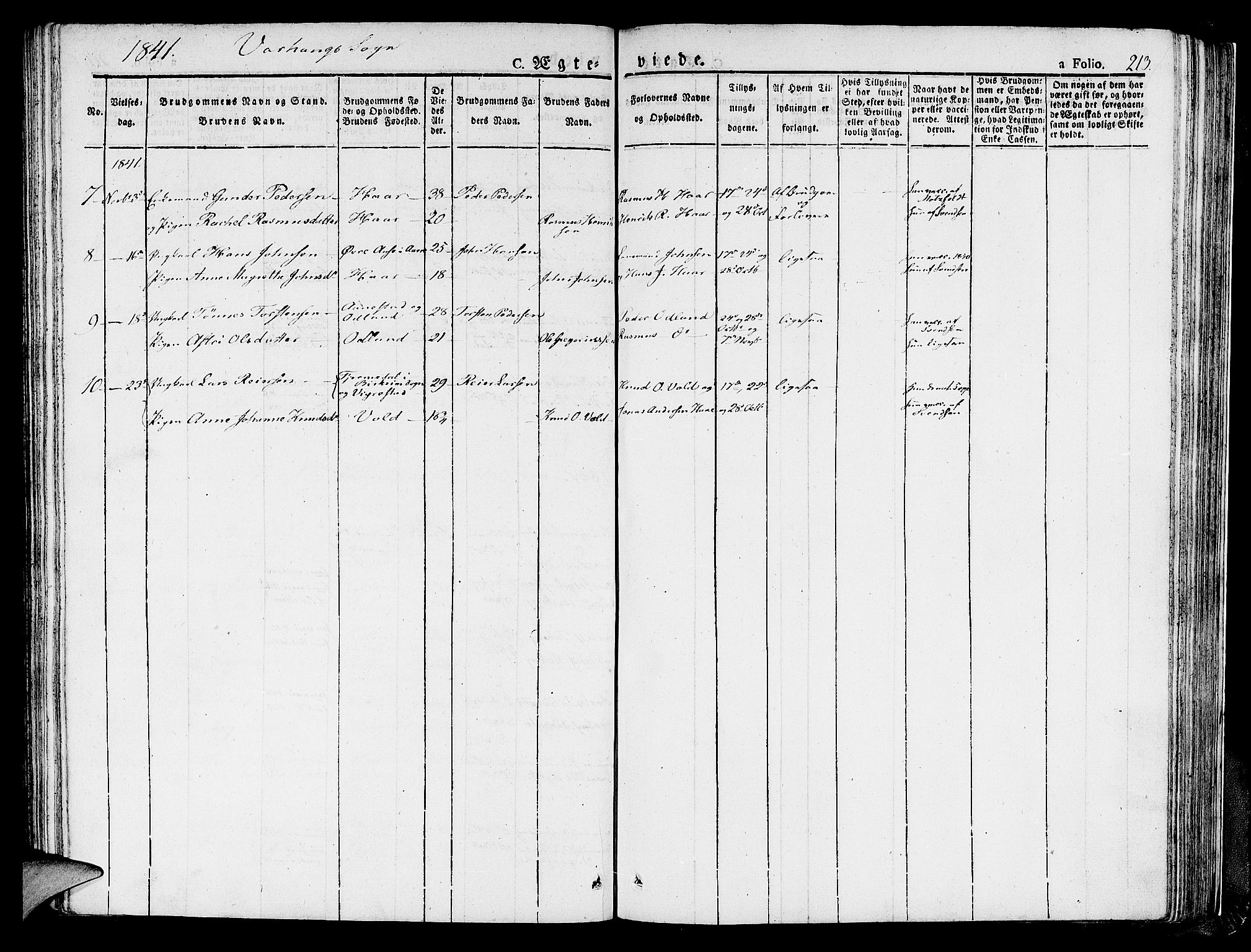 Hå sokneprestkontor, AV/SAST-A-101801/001/30BA/L0004: Parish register (official) no. A 4.1 /2, 1826-1841, p. 213