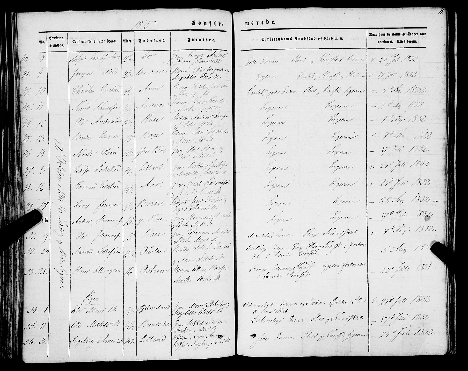 Lavik sokneprestembete, AV/SAB-A-80901: Parish register (official) no. A 3, 1843-1863, p. 11