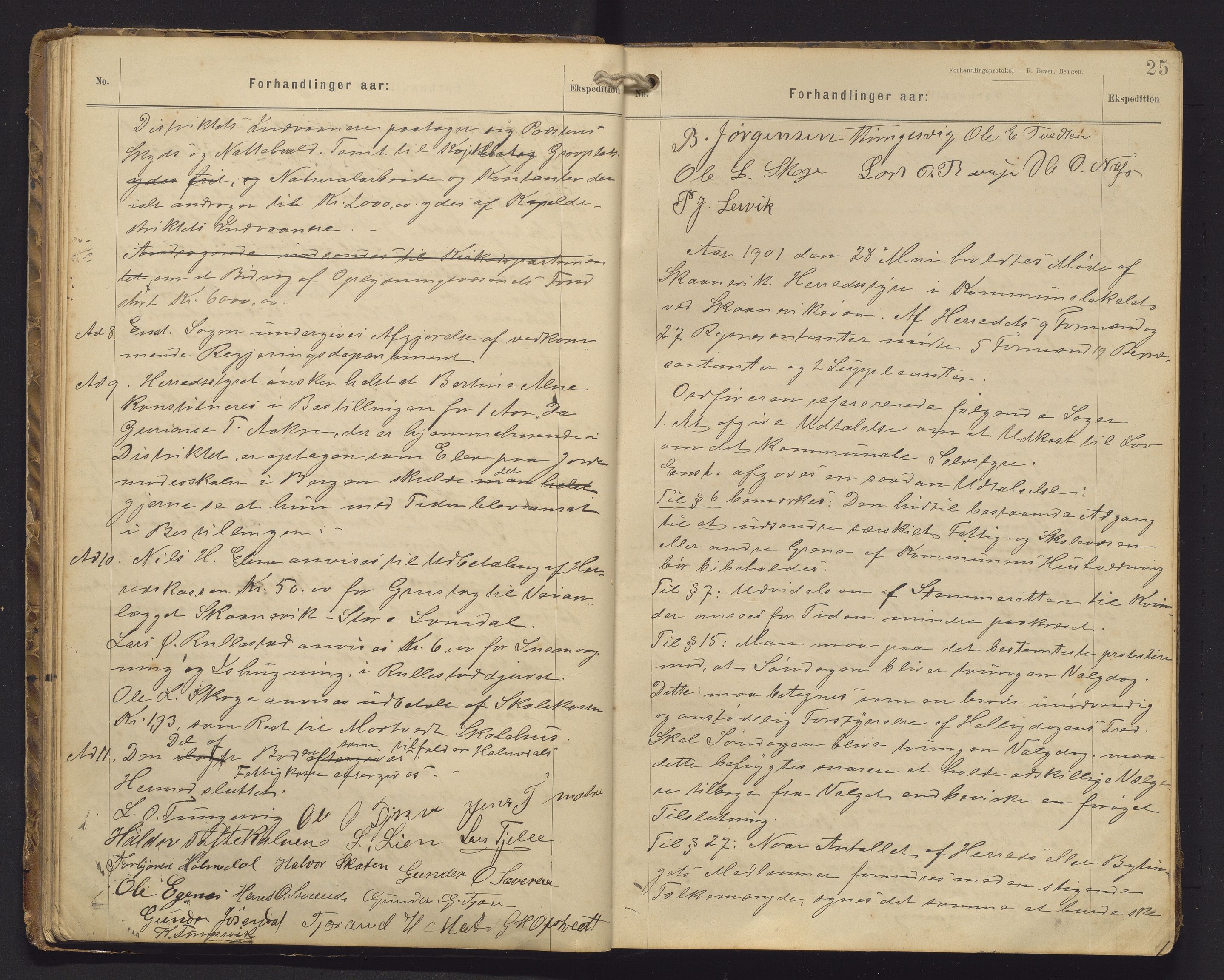 Skånevik kommune. Formannskapet, IKAH/1212-021/A/Aa/L0005: Møtebok for Skånevik formannskap og heradsstyre, 1900-1908, p. 25