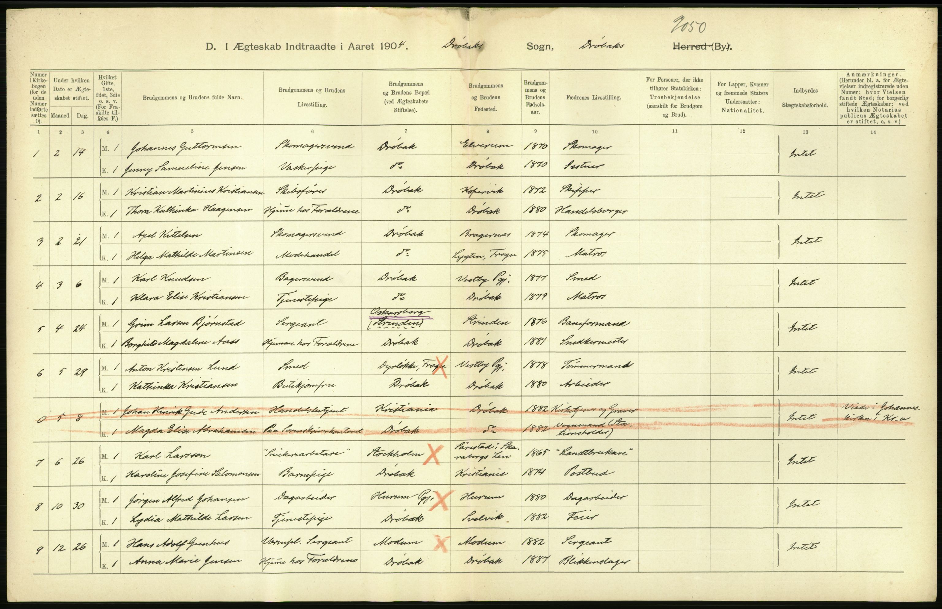 Statistisk sentralbyrå, Sosiodemografiske emner, Befolkning, AV/RA-S-2228/D/Df/Dfa/Dfab/L0002: Akershus amt: Fødte, gifte, døde, 1904, p. 556