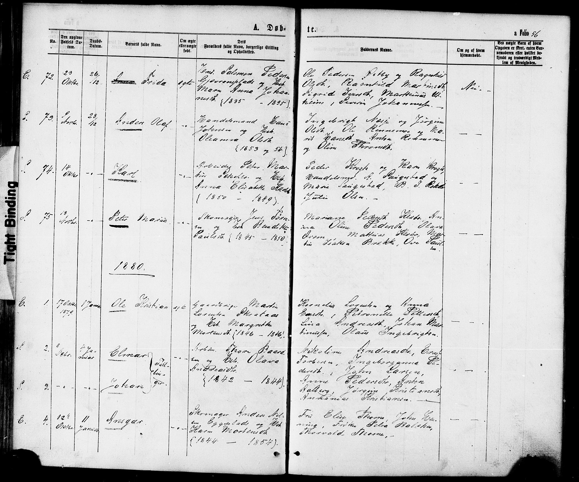 Ministerialprotokoller, klokkerbøker og fødselsregistre - Nord-Trøndelag, SAT/A-1458/739/L0370: Parish register (official) no. 739A02, 1868-1881, p. 56