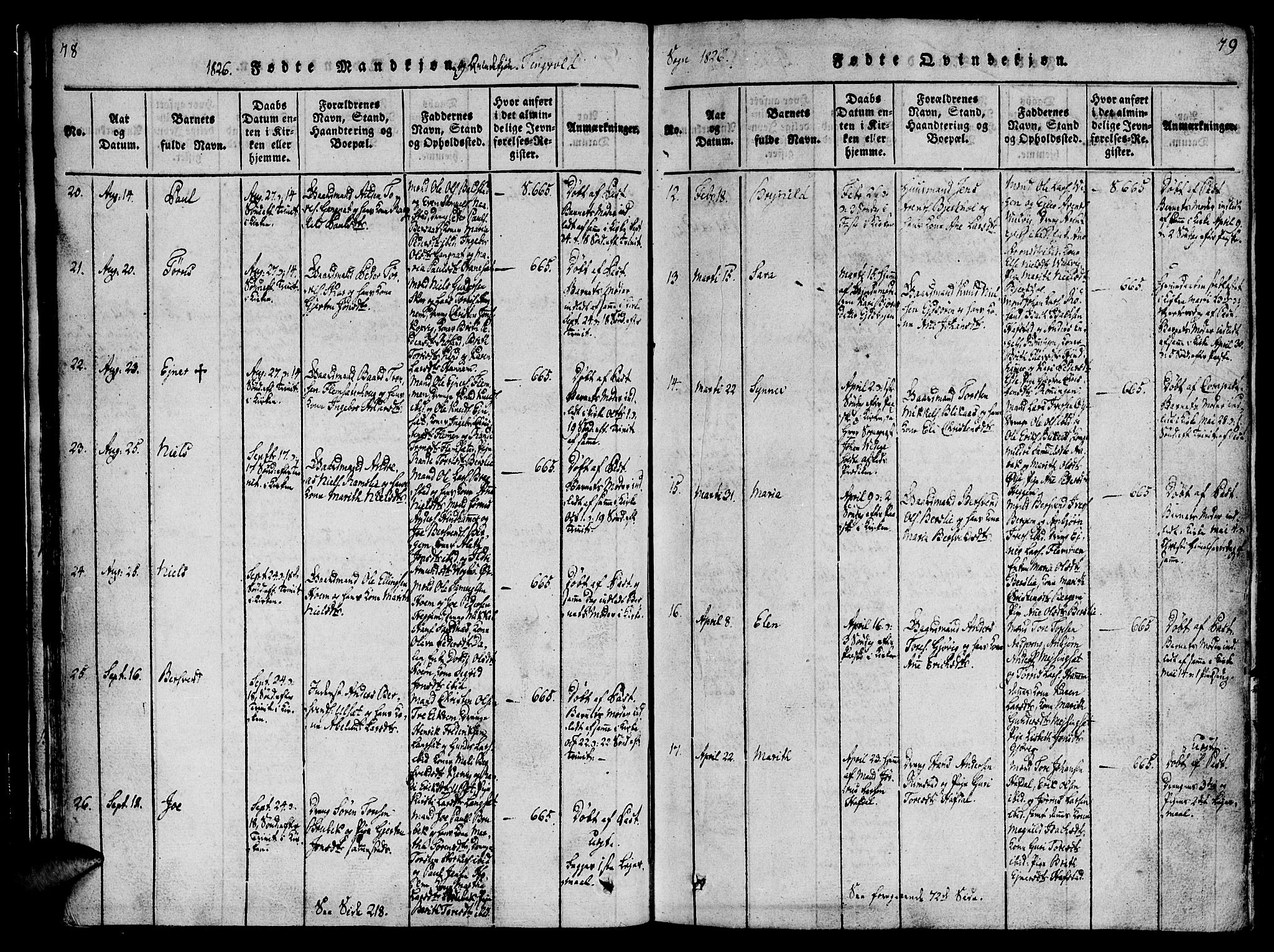 Ministerialprotokoller, klokkerbøker og fødselsregistre - Møre og Romsdal, AV/SAT-A-1454/586/L0982: Parish register (official) no. 586A08, 1819-1829, p. 78-79