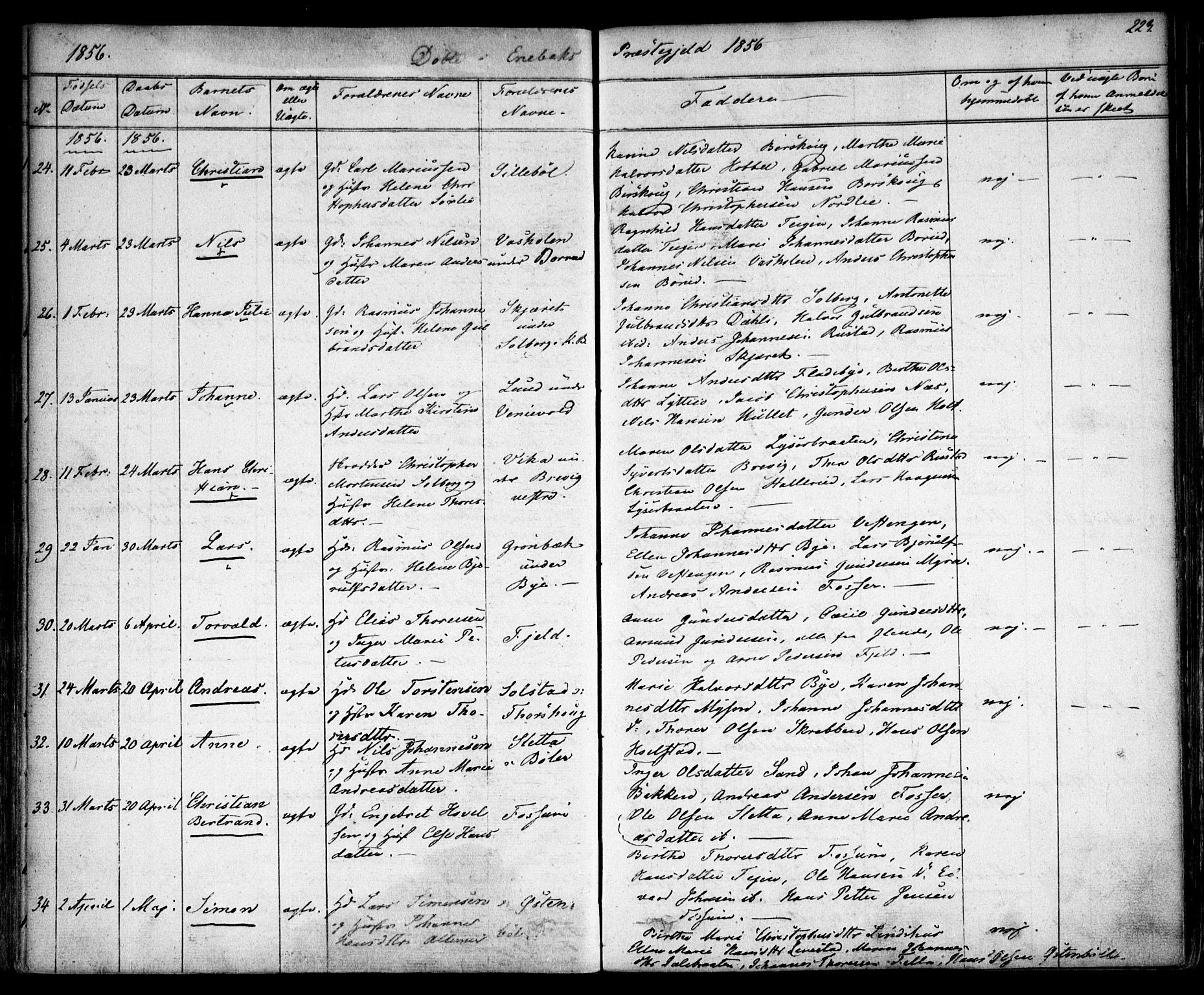 Enebakk prestekontor Kirkebøker, SAO/A-10171c/F/Fa/L0009: Parish register (official) no. I 9, 1832-1861, p. 223